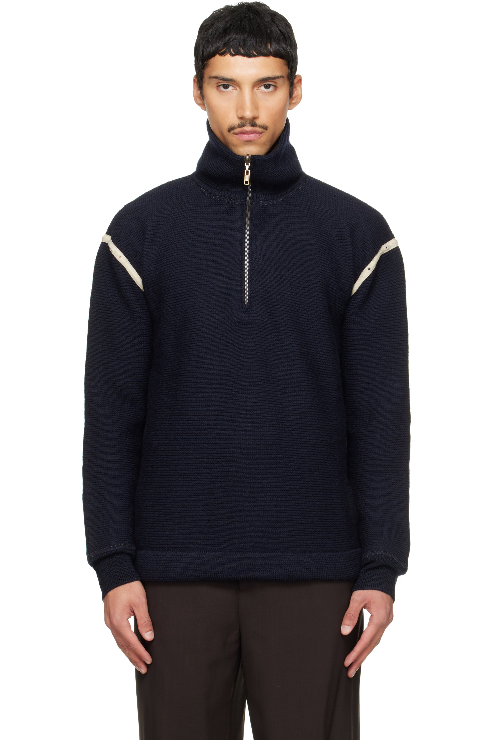 Maison Margiela - Brown Elbow Patch Sweater
