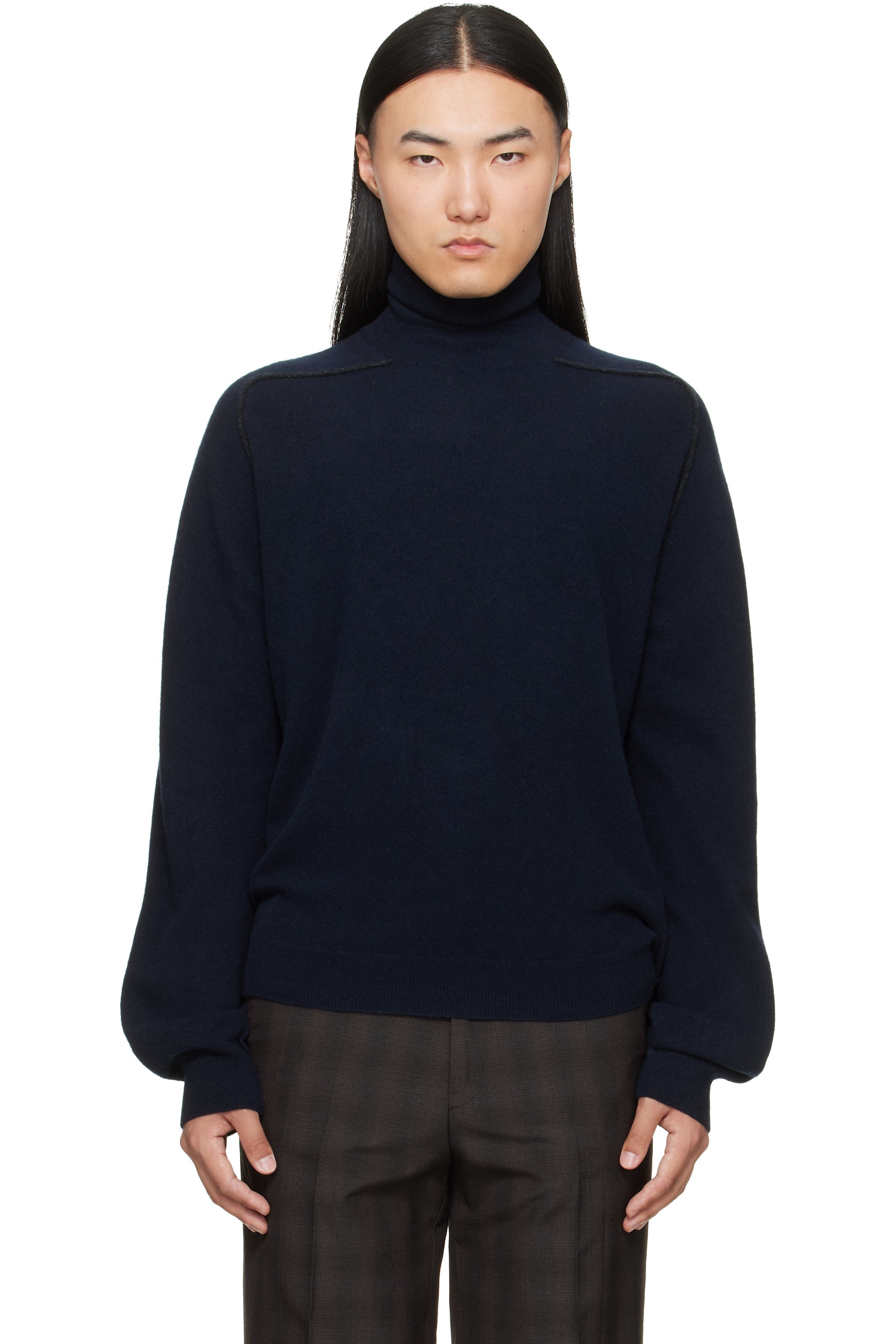 Maison Margiela - Navy Virgin Wool Turtleneck