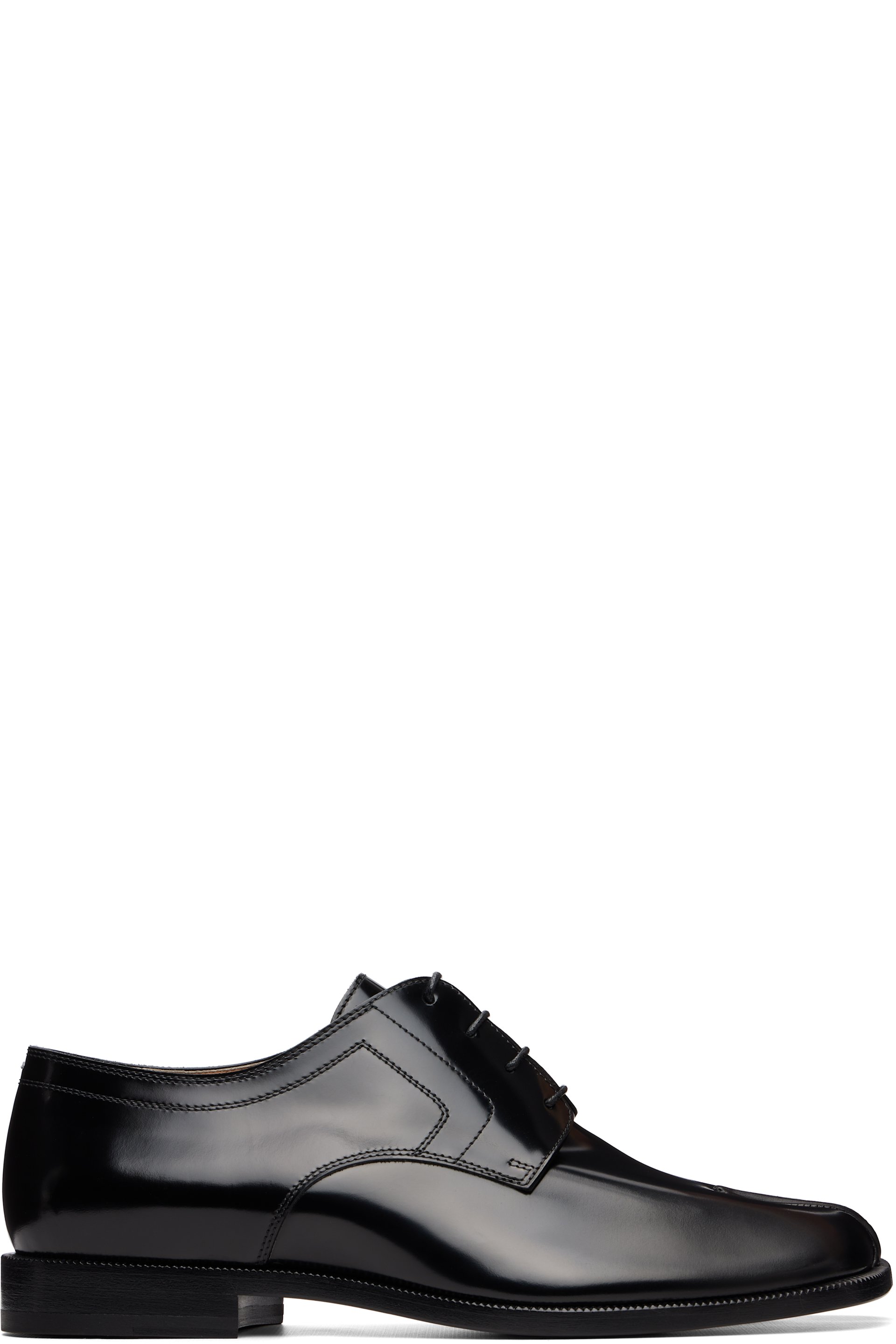 Maison Margiela - Derbys noirs à laçage et à bout Tabi