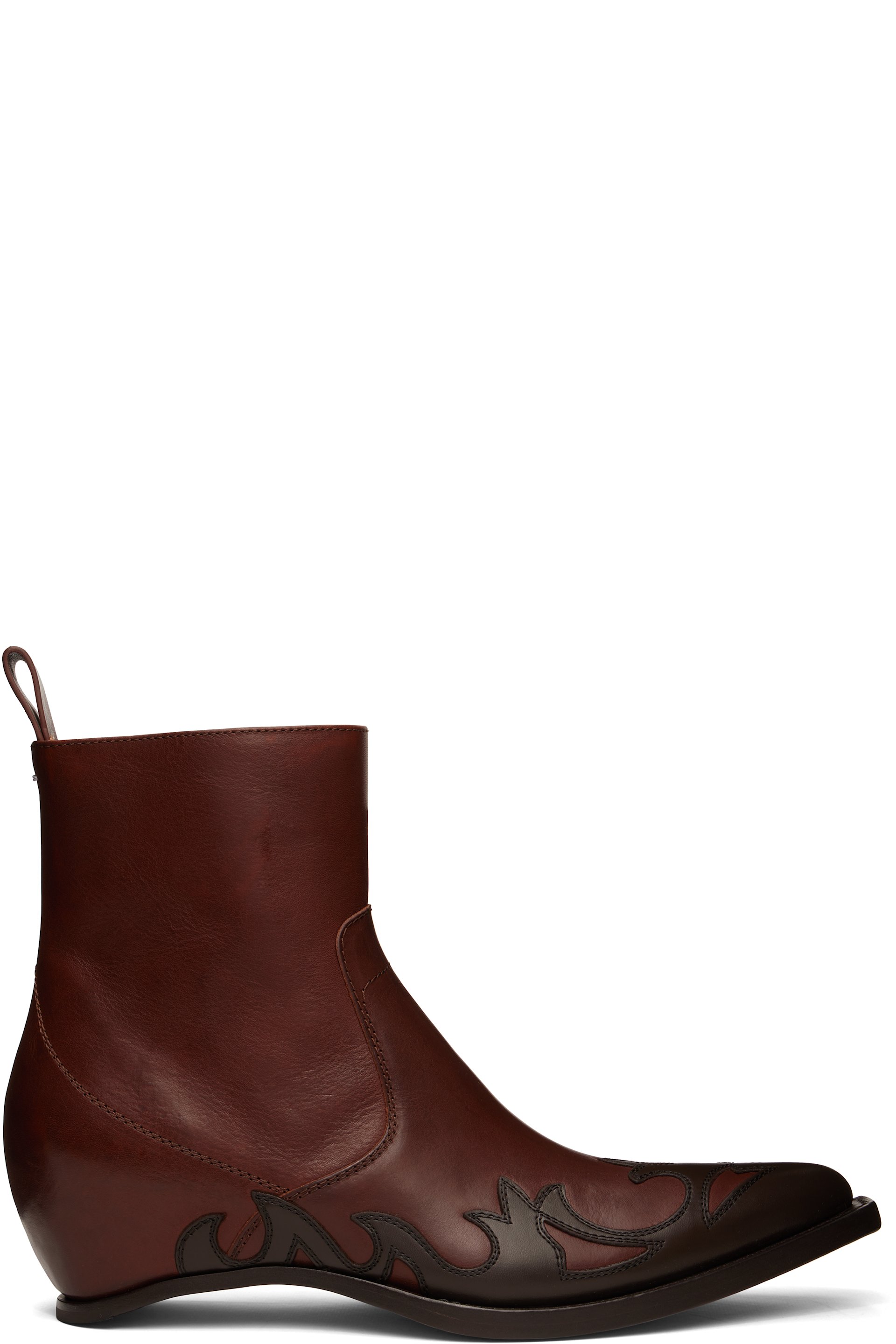 Maison Margiela - Brown Heel-Less Western Flame Boots
