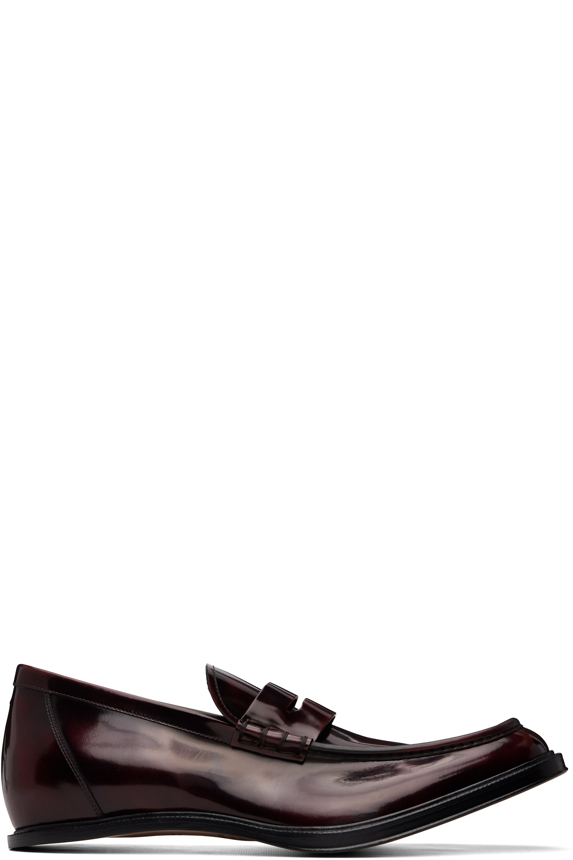 Maison Margiela - Burgundy Heel-Less Loafers