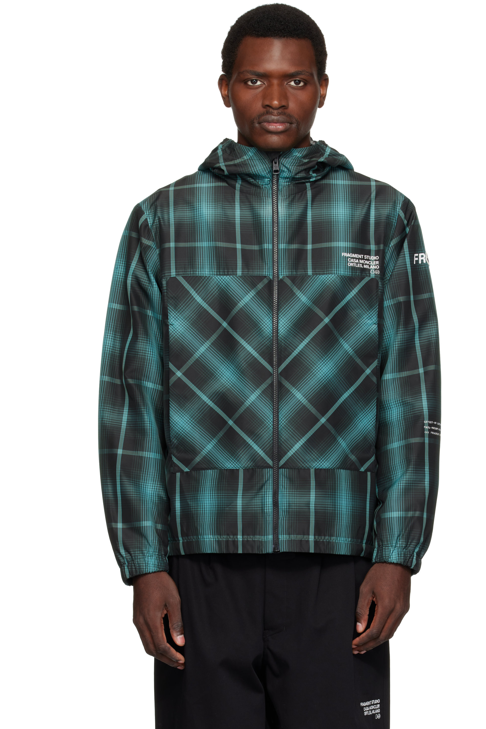 Moncler Genius - Blouson coupe-vent Jitsuyo noir et vert - Moncler x FRGMT