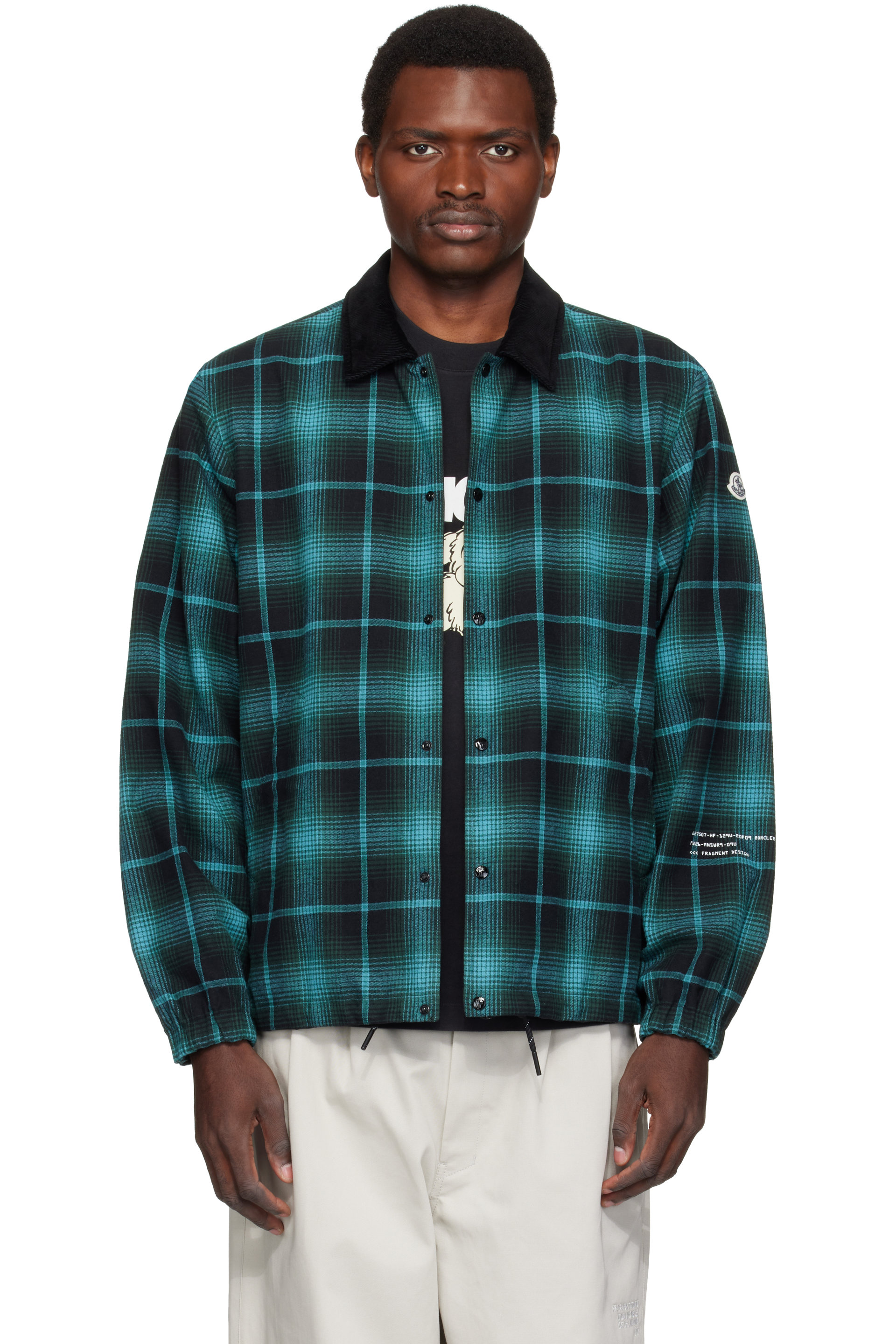 Moncler Genius - Blouson réversible Ryuha noir et vert - Moncler x FRGMT