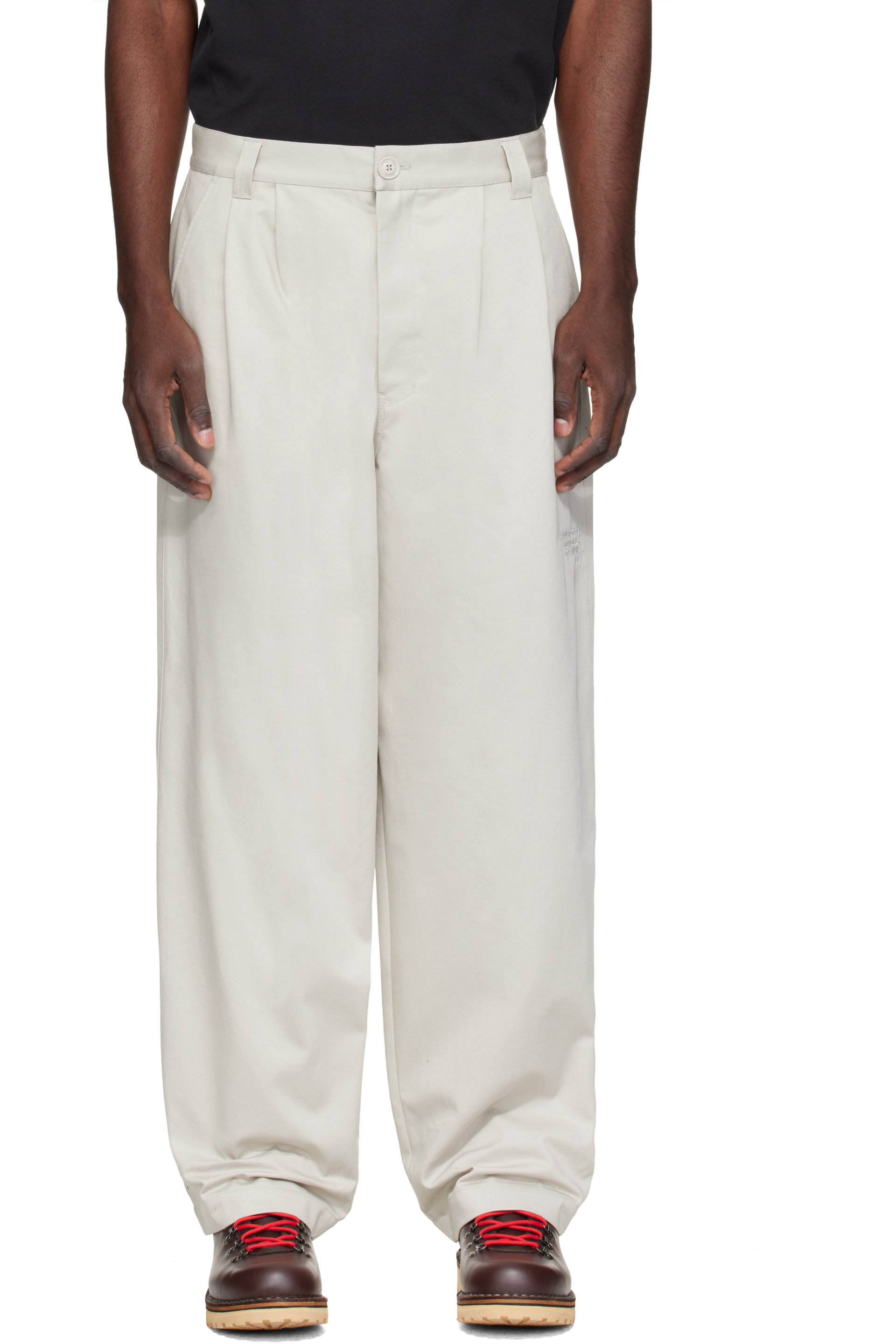 Moncler Genius - Pantalon gris en gabardine de coton - Moncler x FRGMT