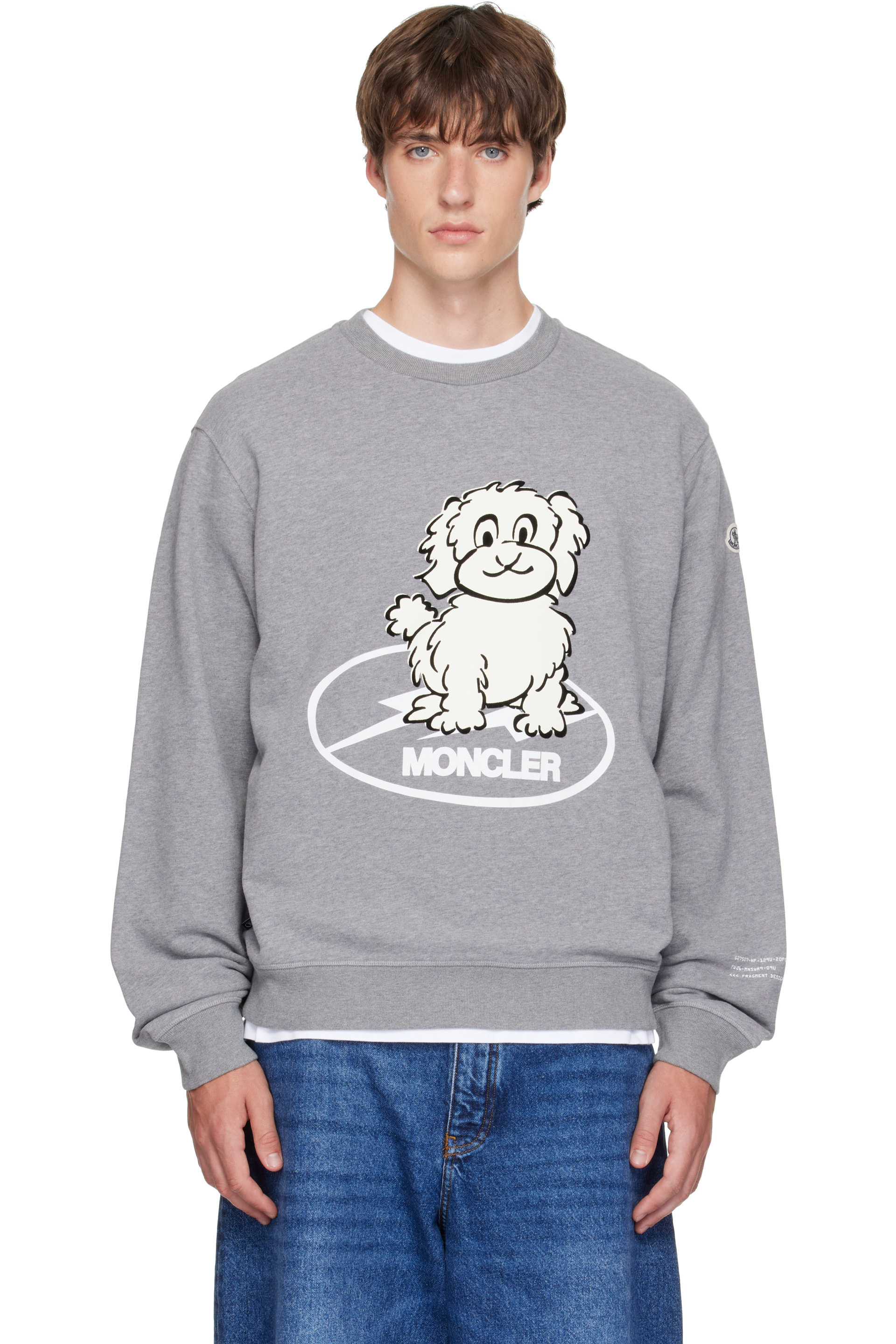 Moncler Genius - Moncler x Fragment Gray Dog Print Cotton Sweatshirt