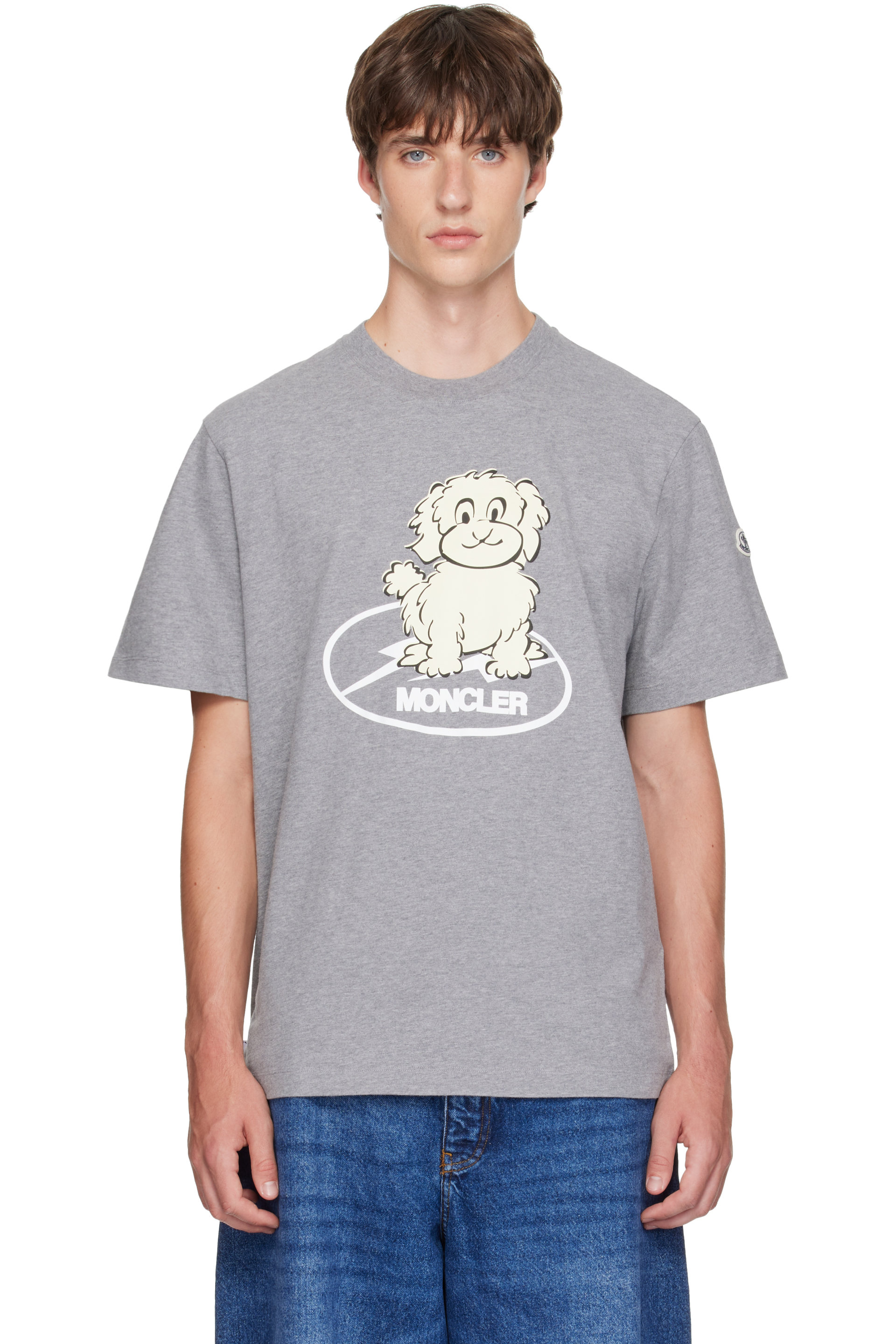 Moncler Genius - Moncler x Fragment Gray Dog Print T-shirt