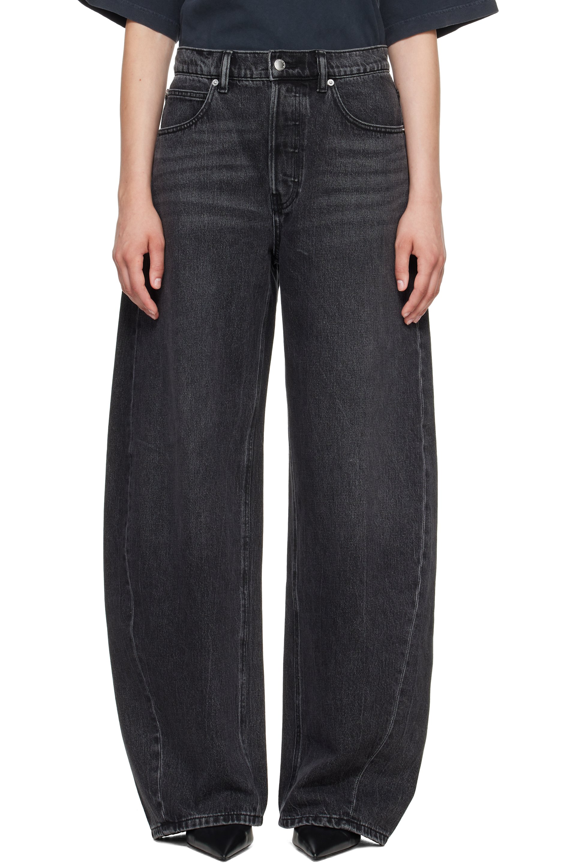 Alexander Wang - Black Crystal Blow Up Jeans