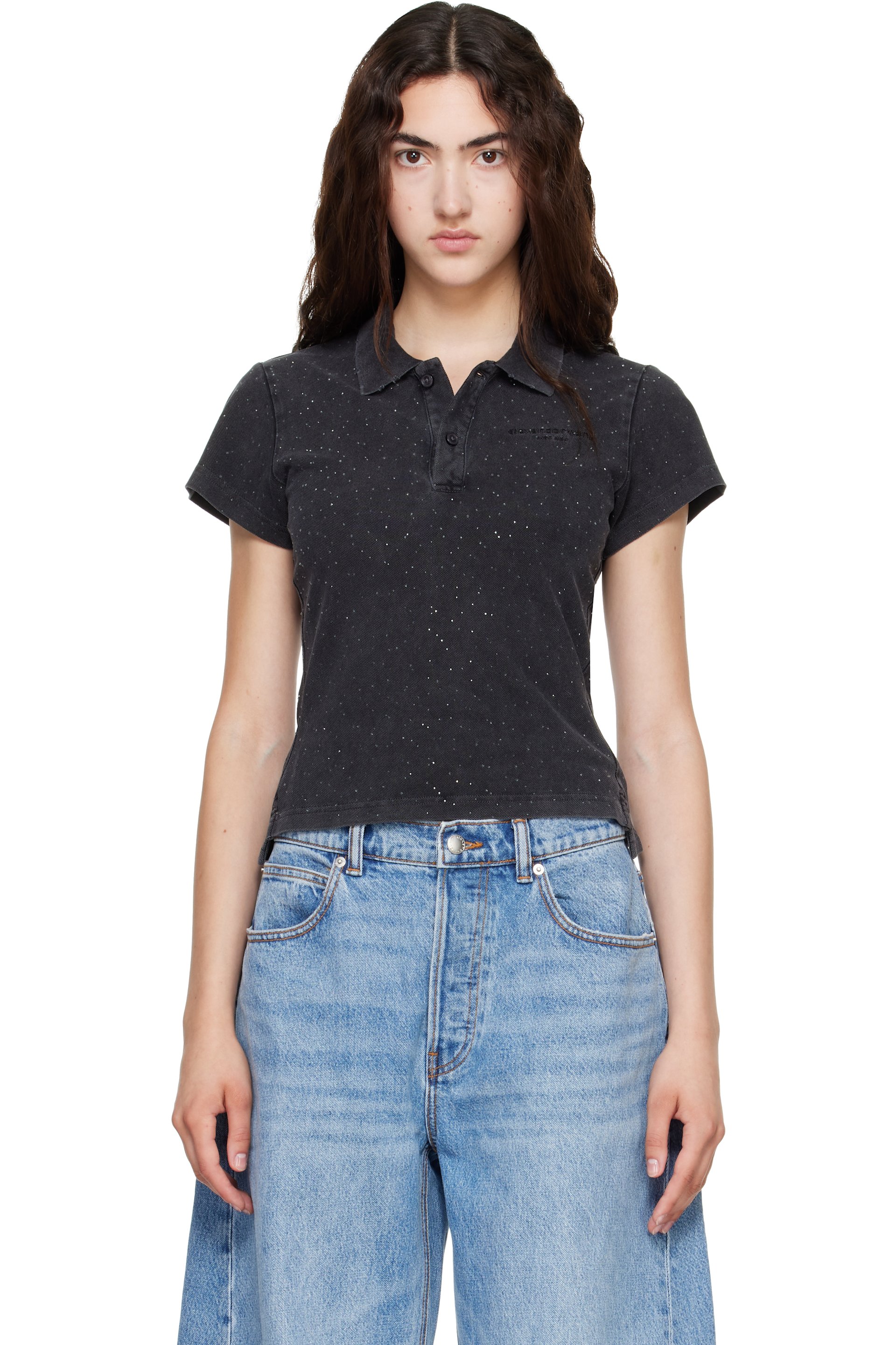 Alexander Wang - Black Shrunken Polo