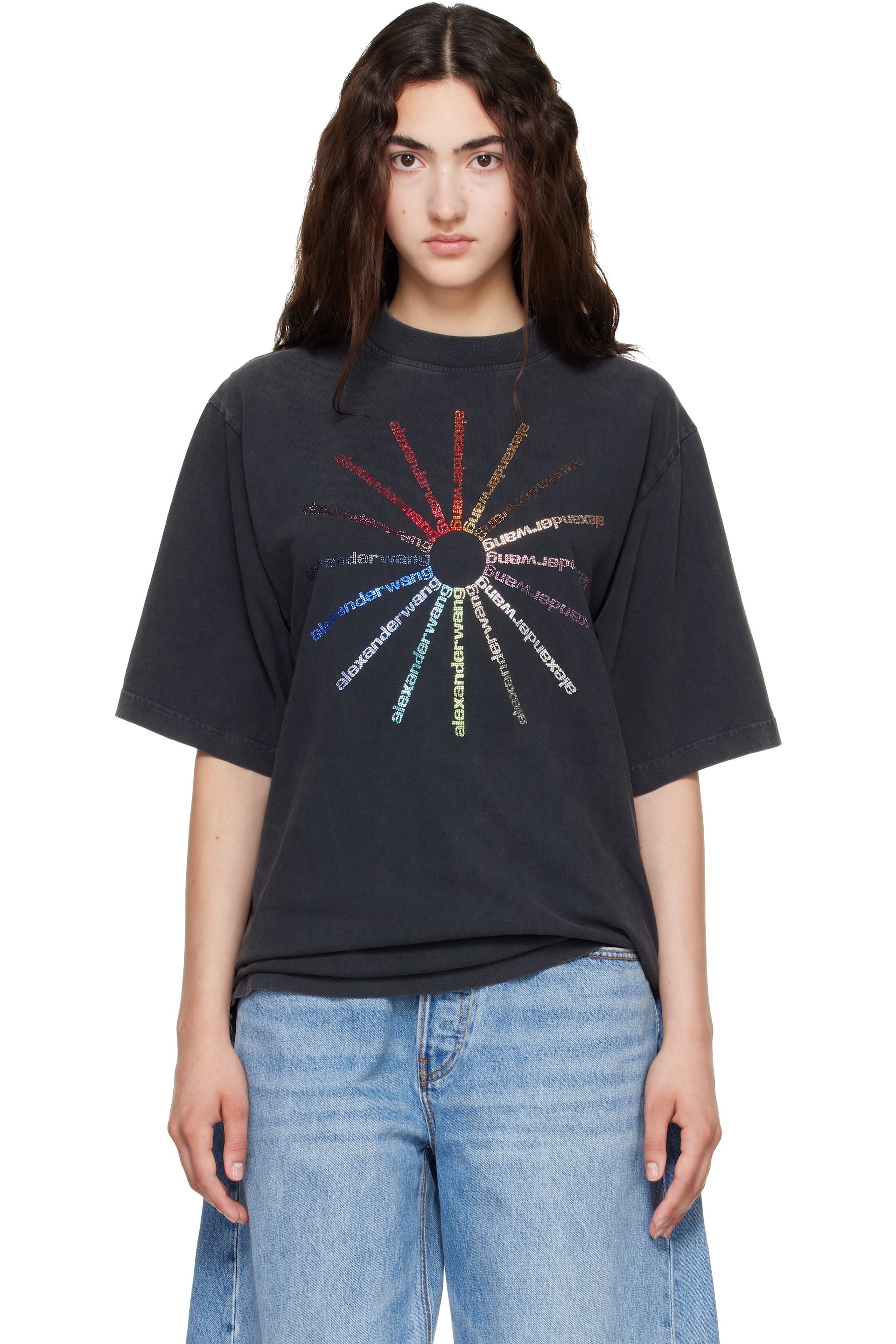 Alexander Wang - Black Crystal Pinwheel T-shirt