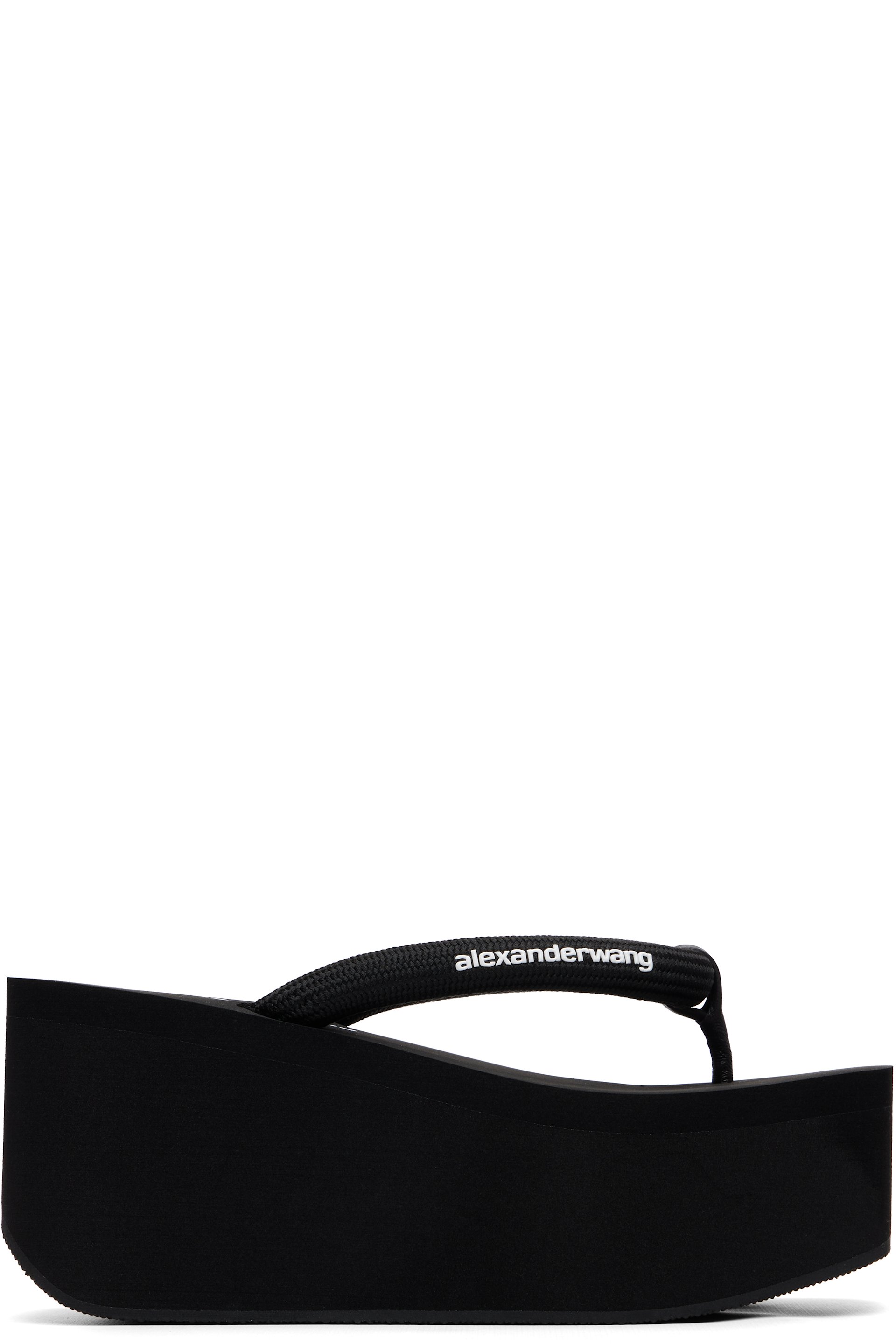 Alexander Wang - Black Jenna Thong Platform Healed Sandal