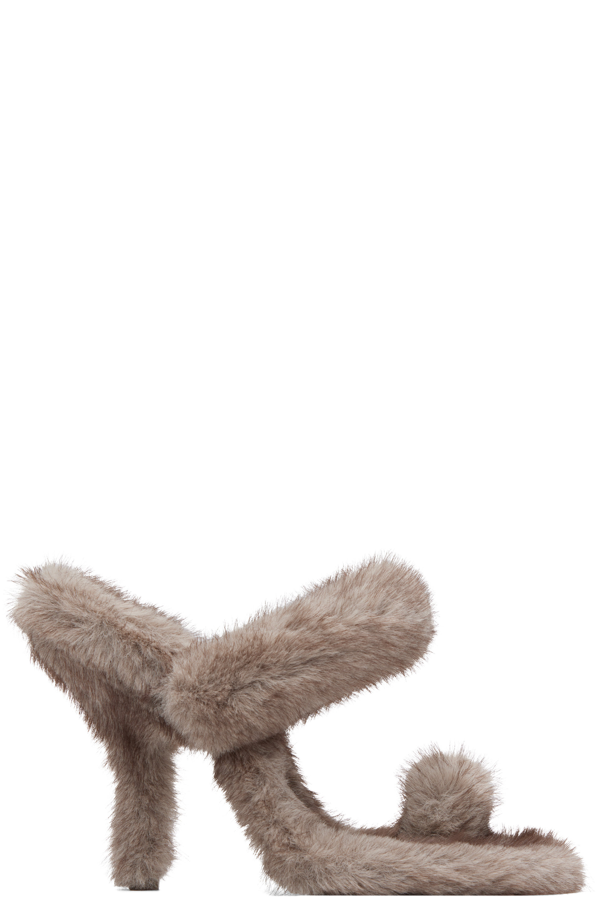 Alexander Wang - Gray Paloma 105mm Faux-Fur Sandals