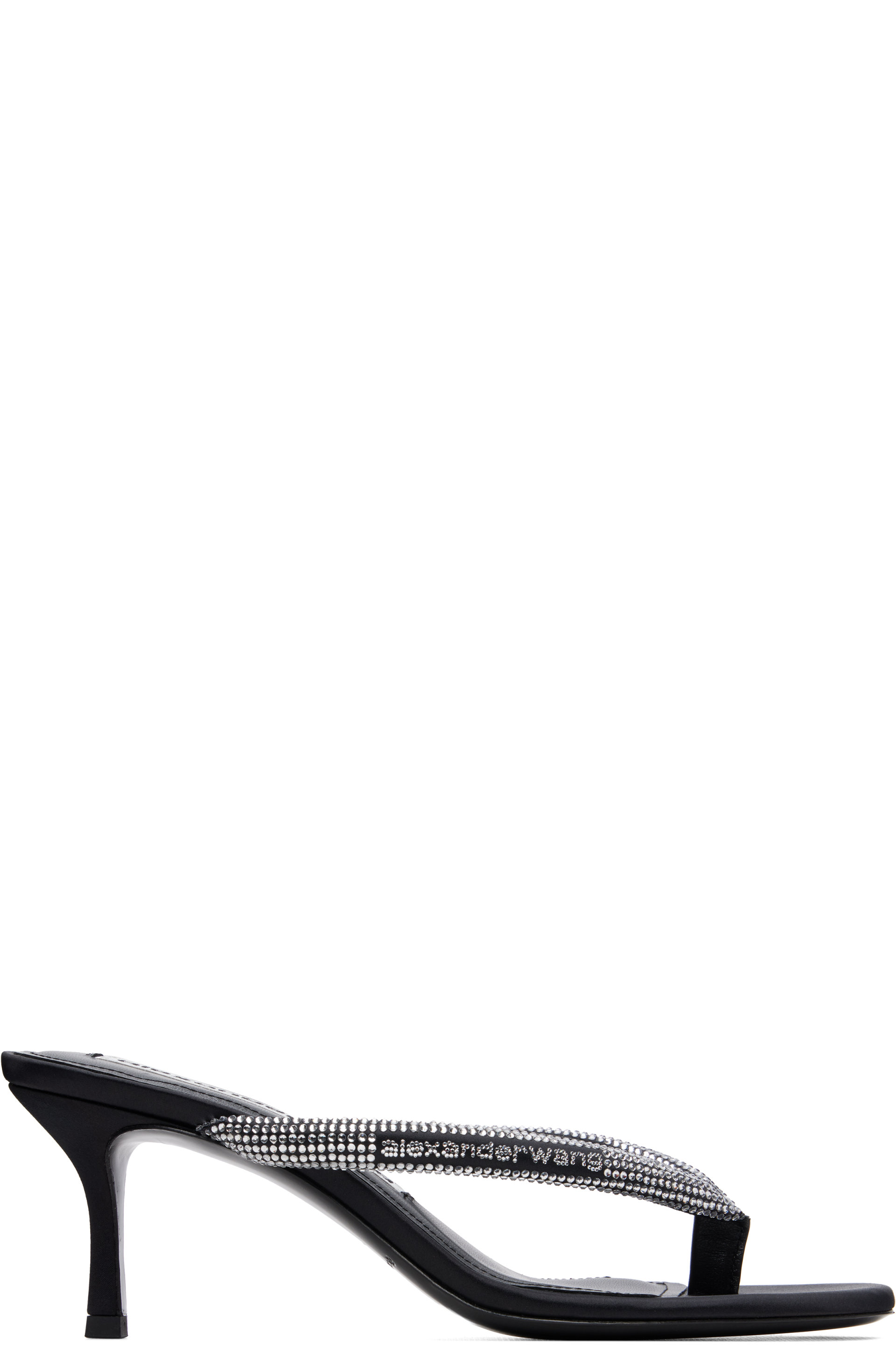 Alexander Wang - Black Courtney 65mm Thong Logo Sandals