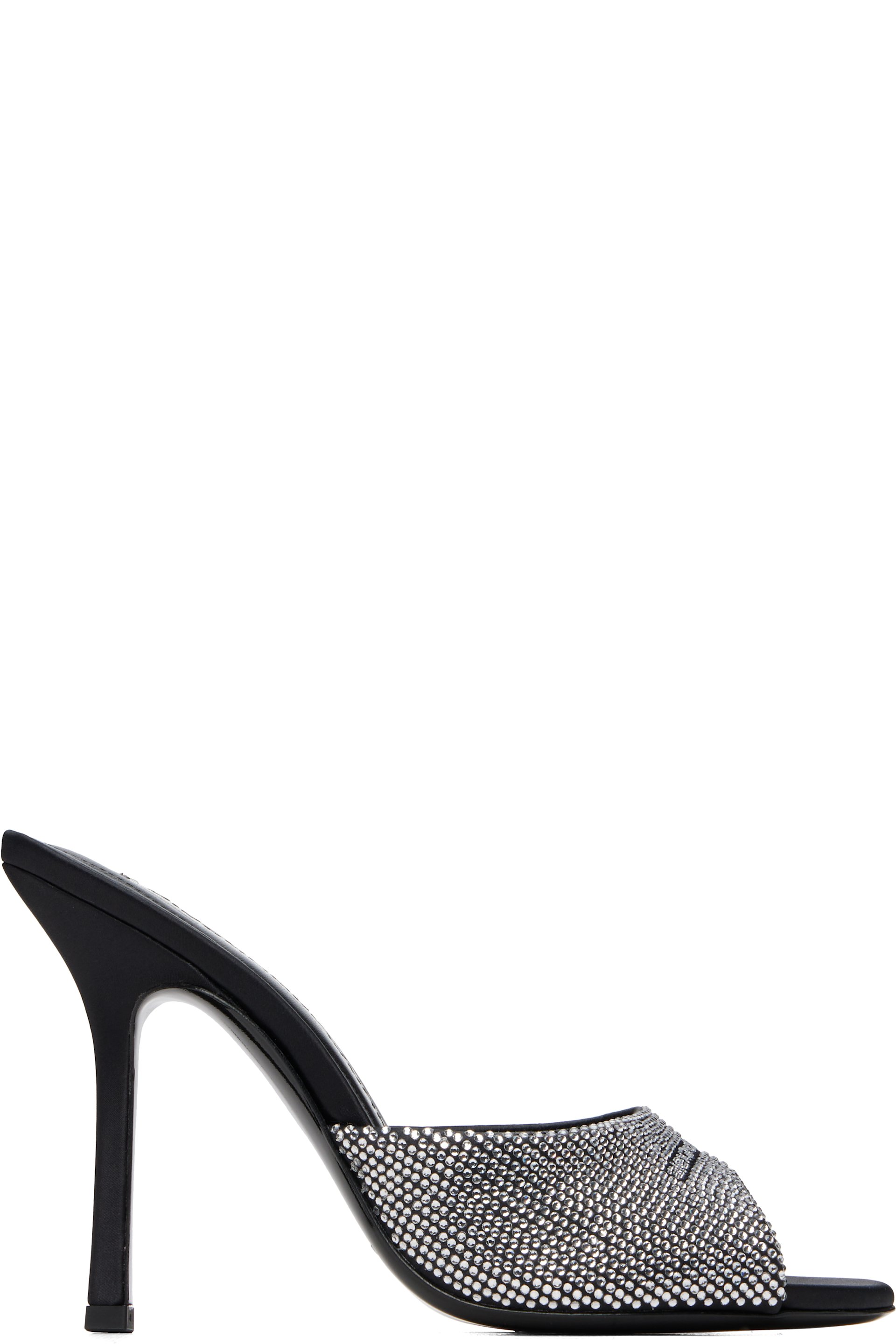 Alexander Wang - Black & Silver Cher Crystal Hotfix 105 Heeled Sandals
