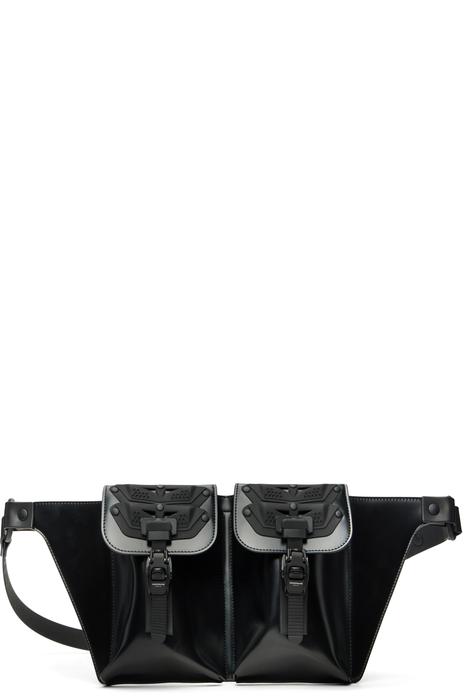 Innerraum - Black Object U02 Double Pocket Crossbody Bag