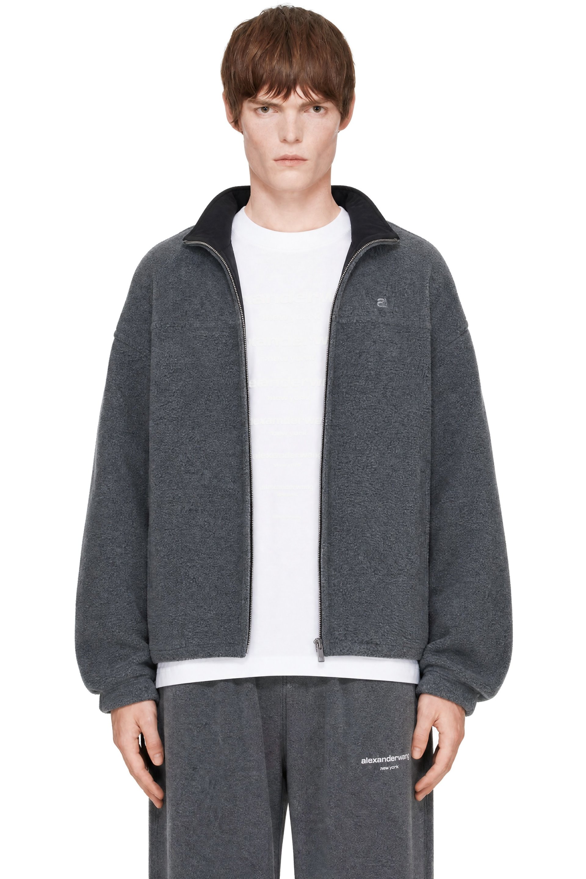 Alexander Wang - Gray Reversible Funnel Track Jacket