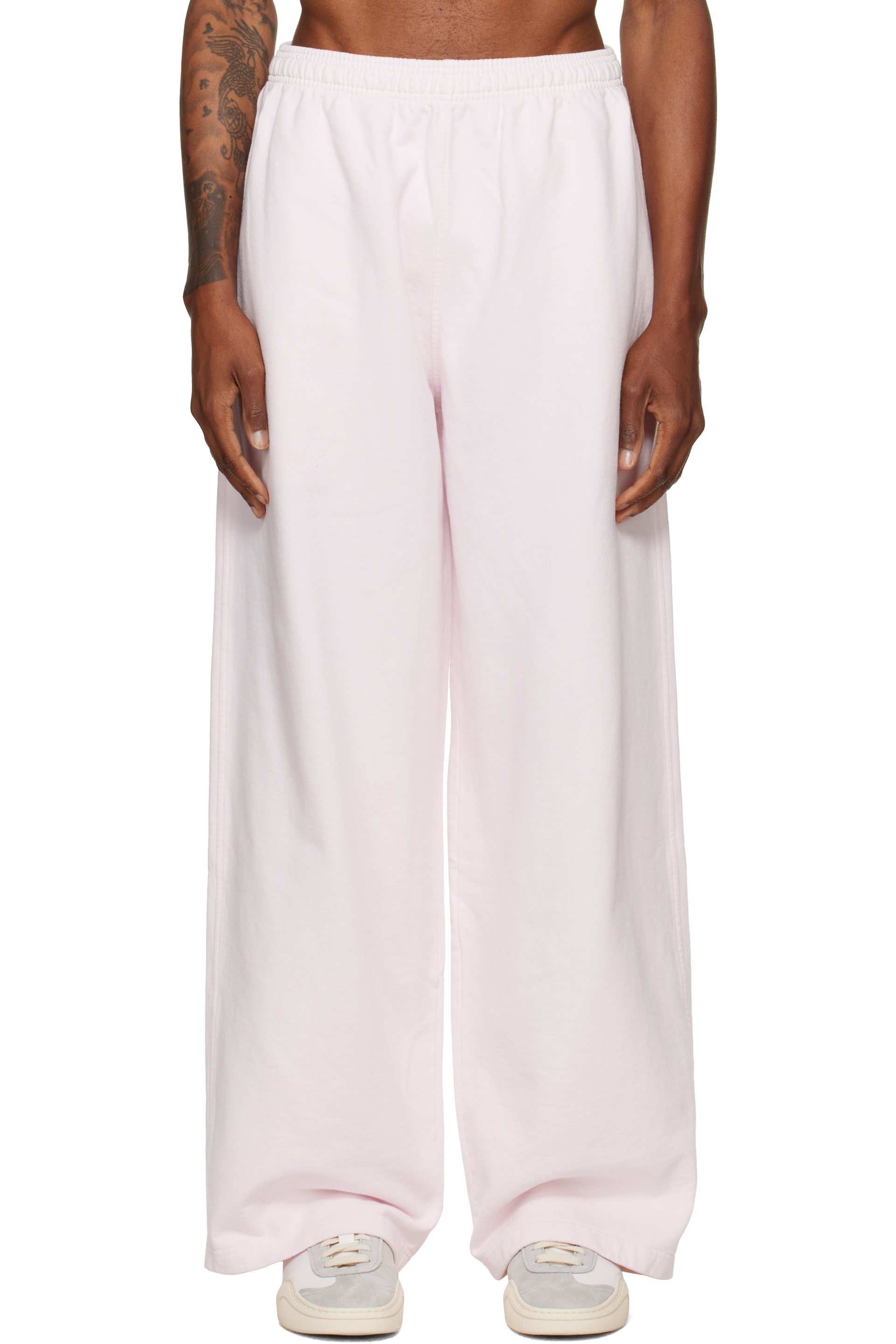 Alexander Wang - Pink Logo Print Oversized Sweatpants