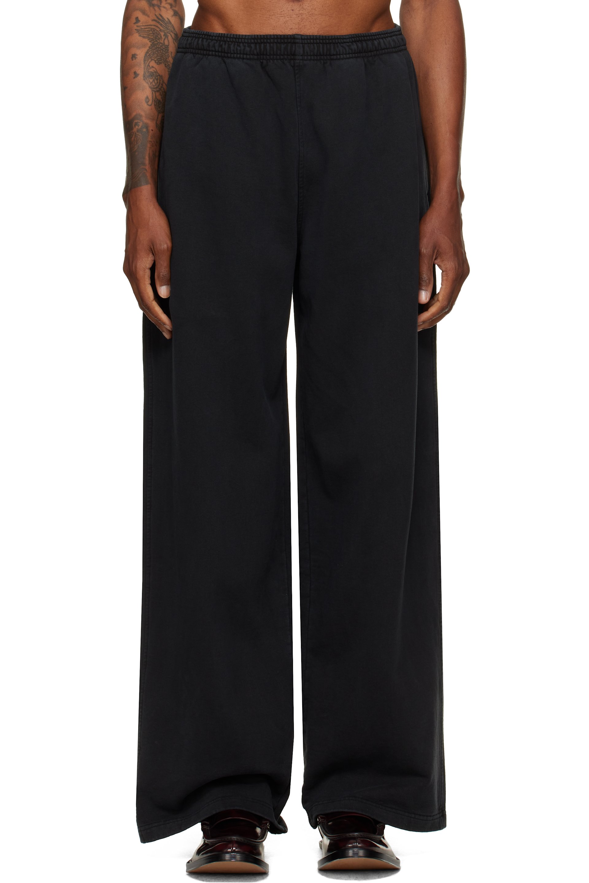 Alexander Wang - Black Logo Print Oversized Sweatpants