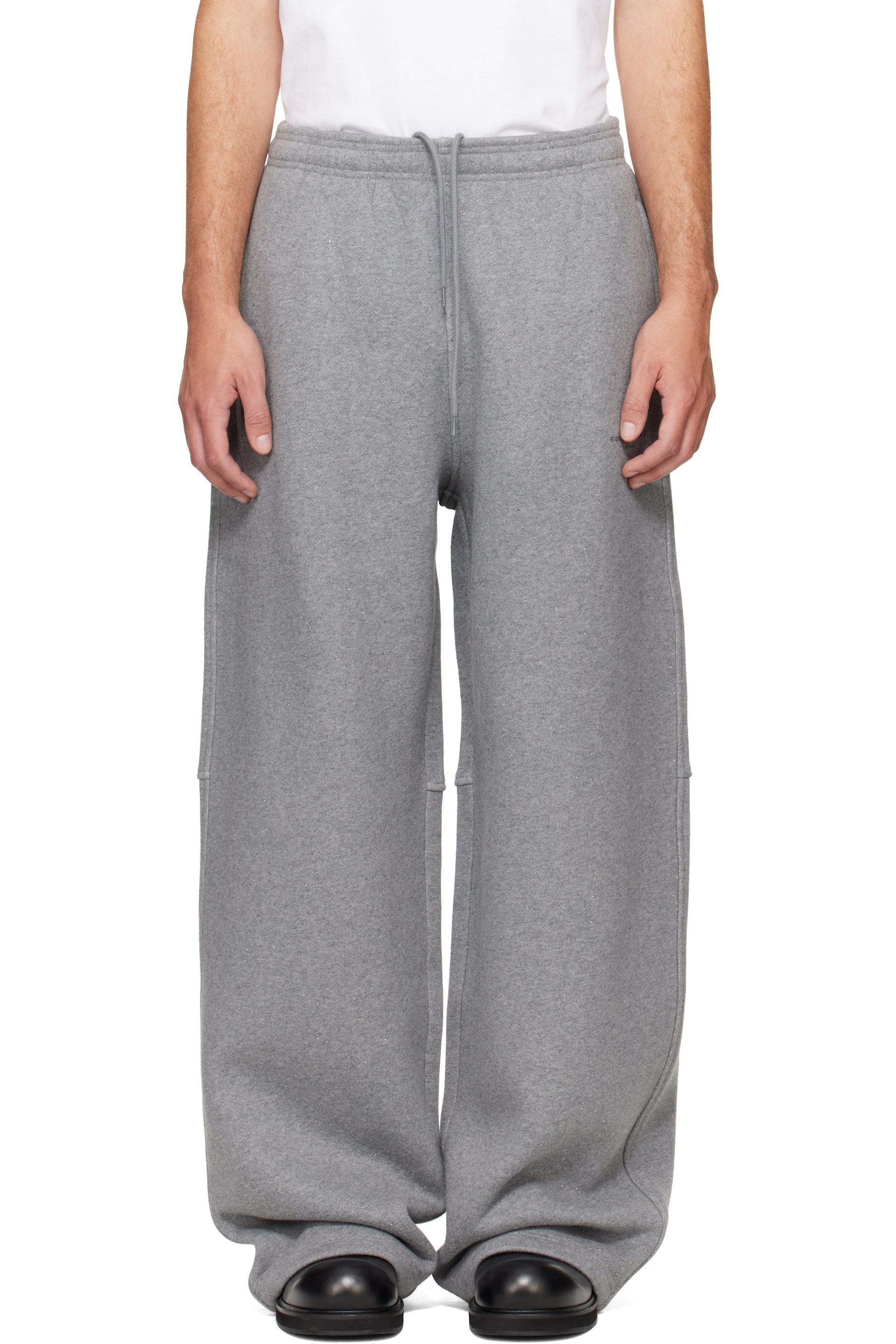Alexander Wang - Gray Rhinestone Mid Rise Sweatpants