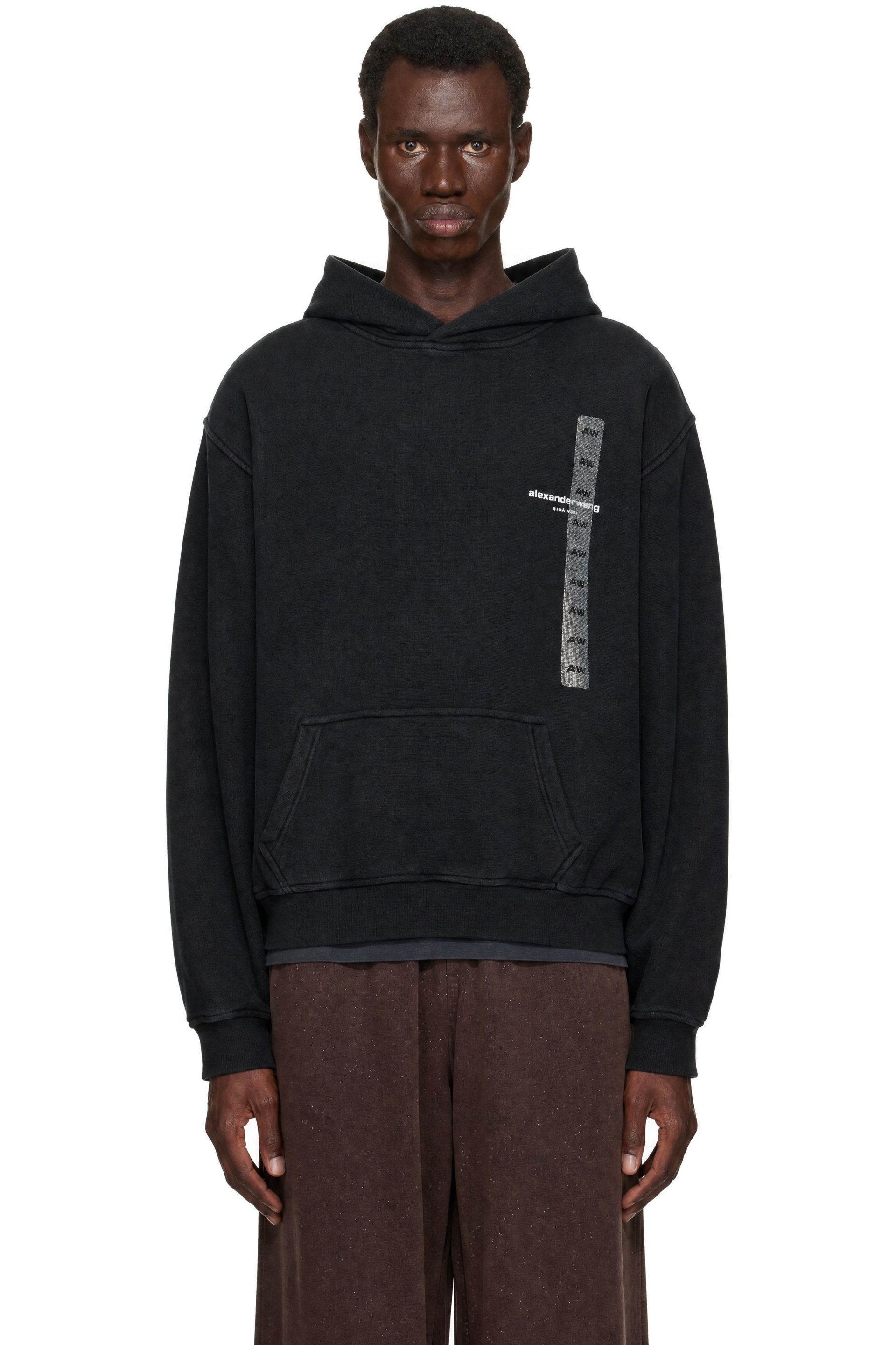 Alexander Wang - Black Printed Flasher Graphic Hoodie