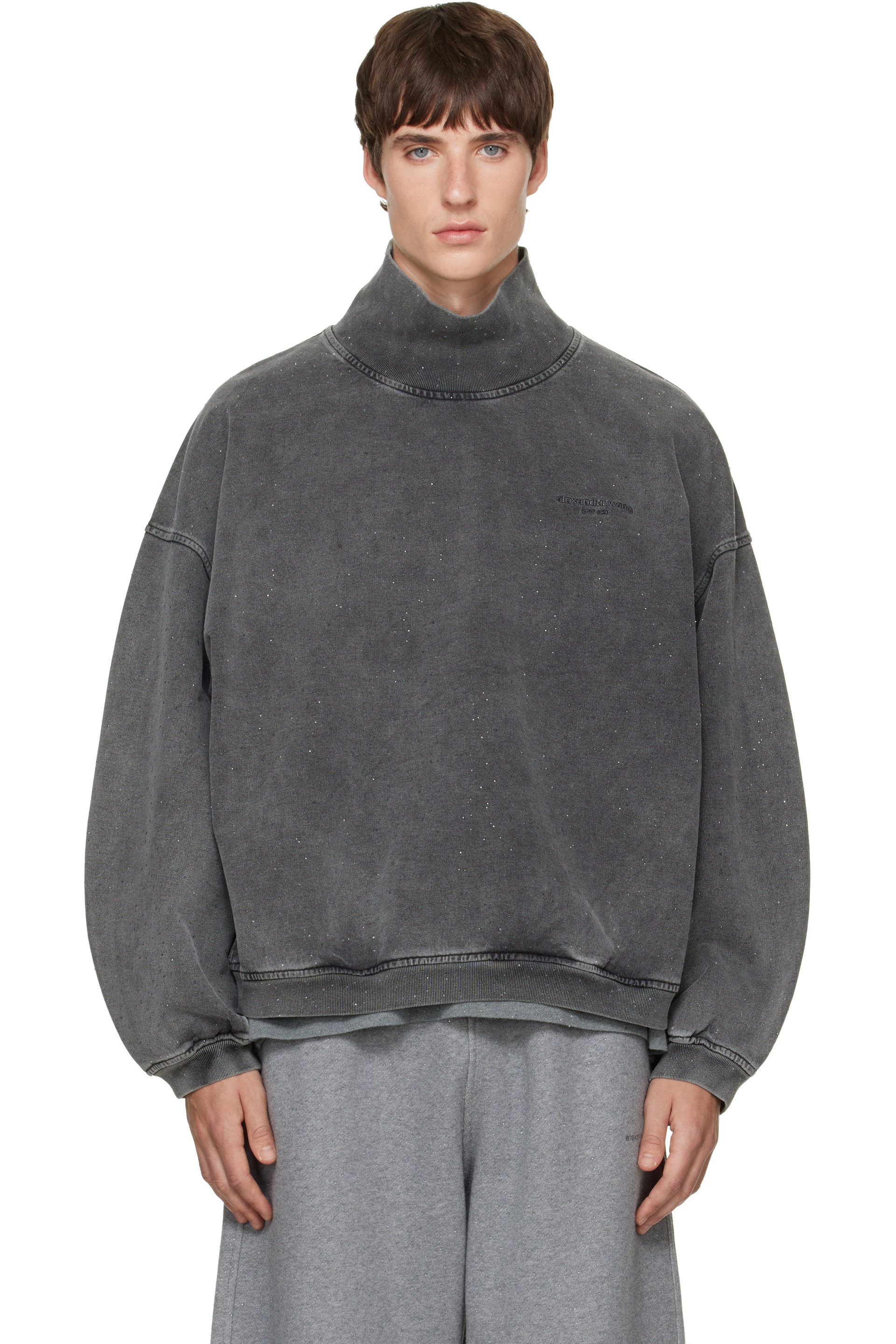 Alexander Wang - Col roulé surdimensionné gris à pierres du Rhin