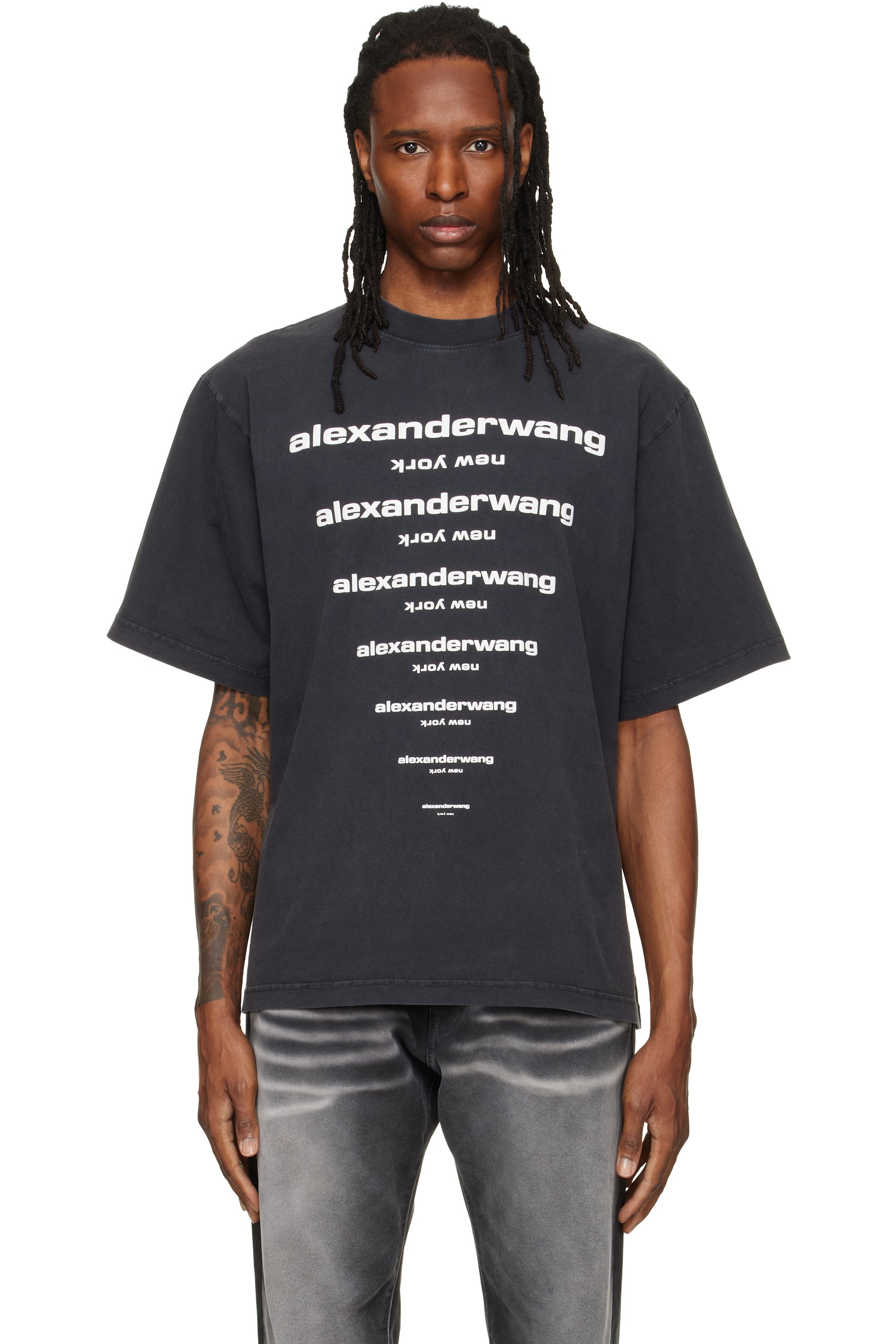 Alexander Wang - Black Gradient Logo Short Sleeve T-shirt