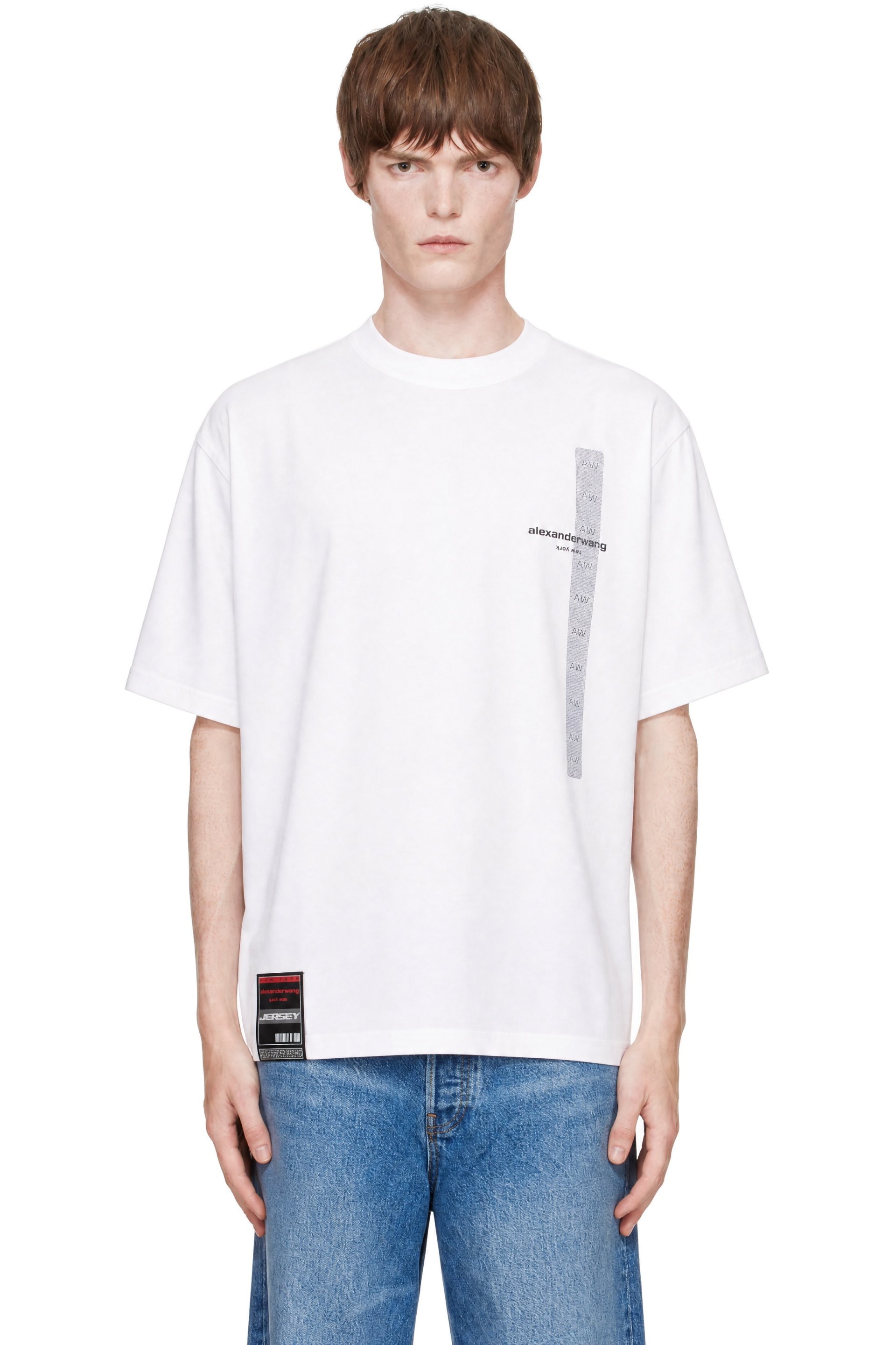 Alexander Wang - T-shirt à manches courtes blanc à image à logo
