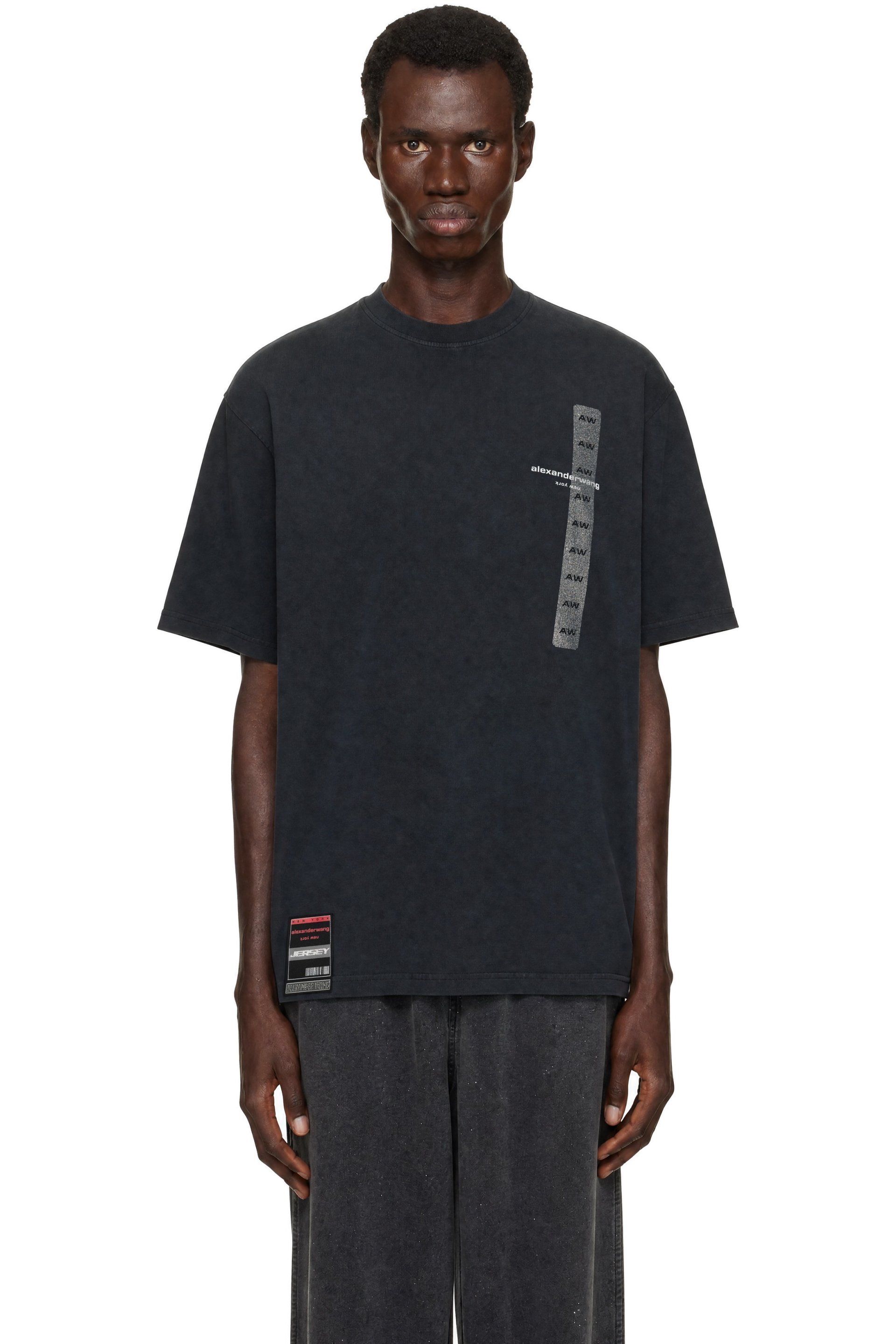 Alexander Wang - T-shirt à manches courtes noir à image à logo