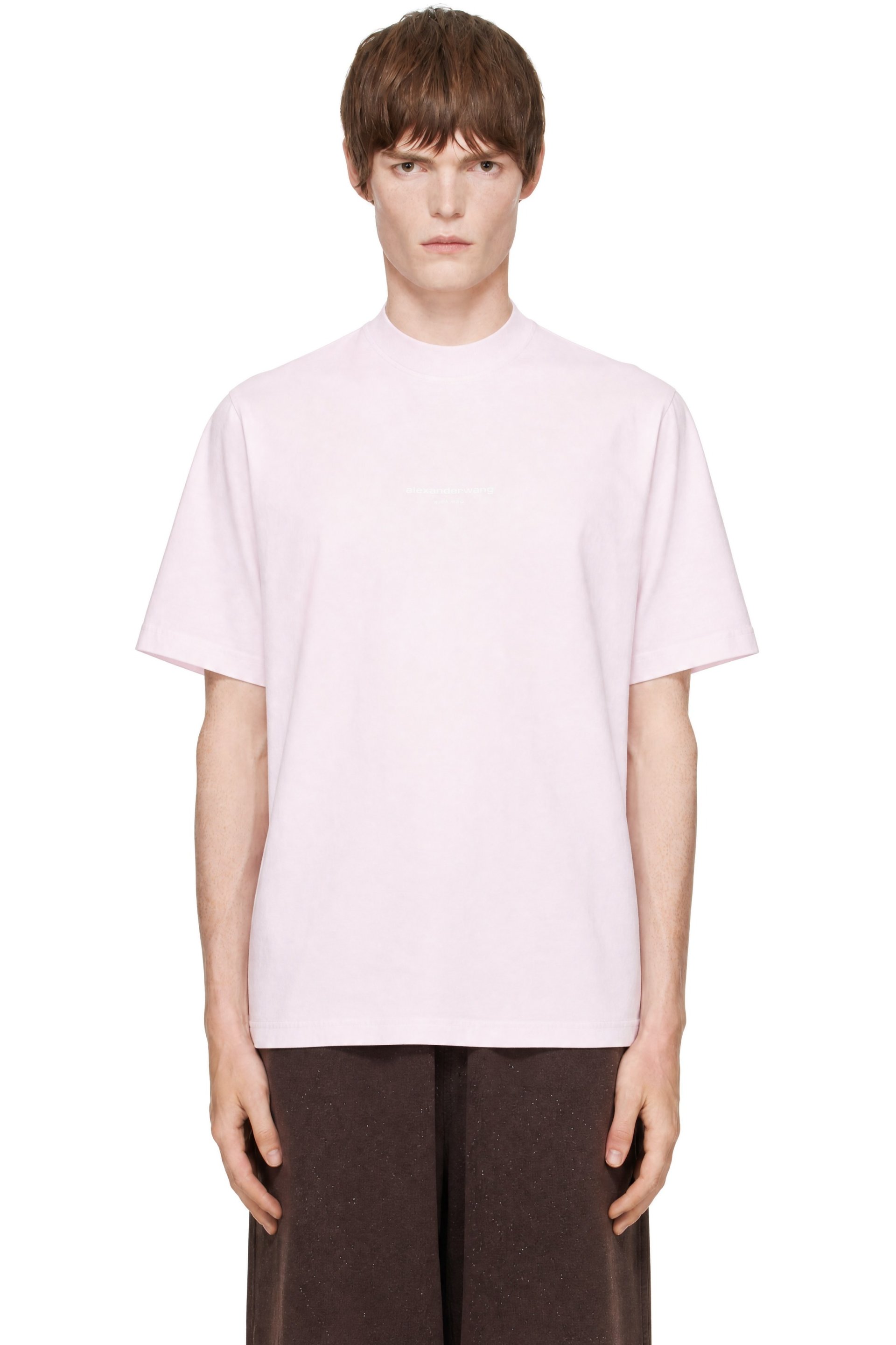 Alexander Wang - Pink Logo Print T-shirt