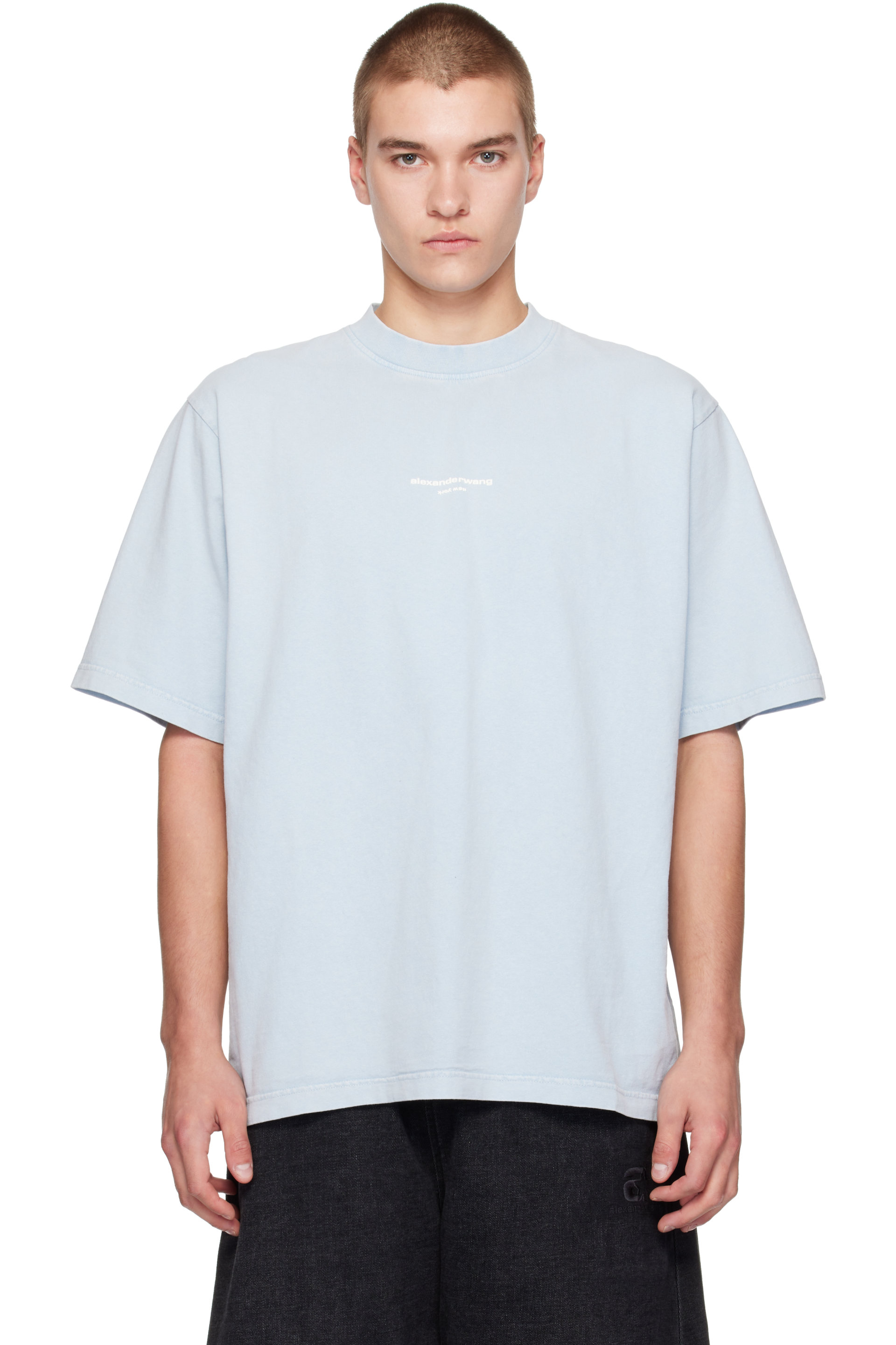 Alexander Wang - Blue Logo Print T-shirt