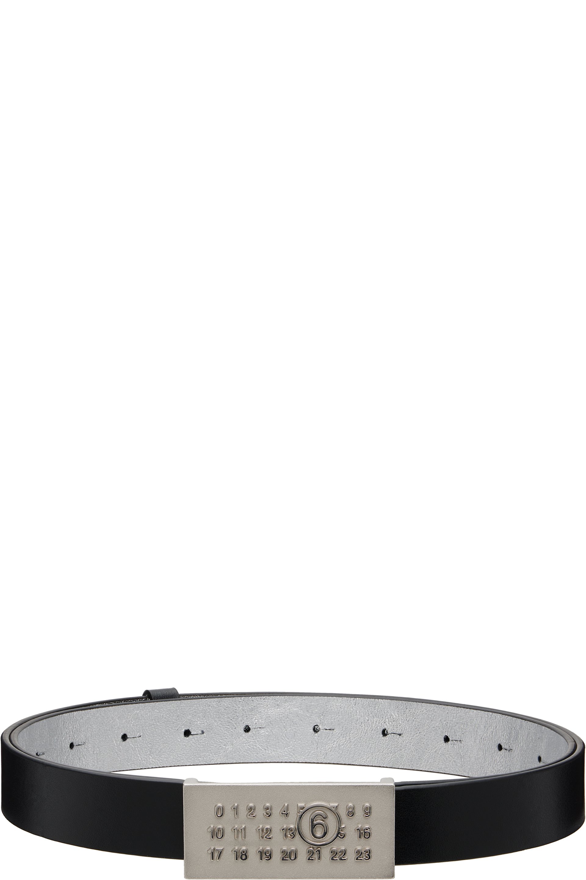 MM6 Maison Margiela - Black Numeric Buckle Leather Belt