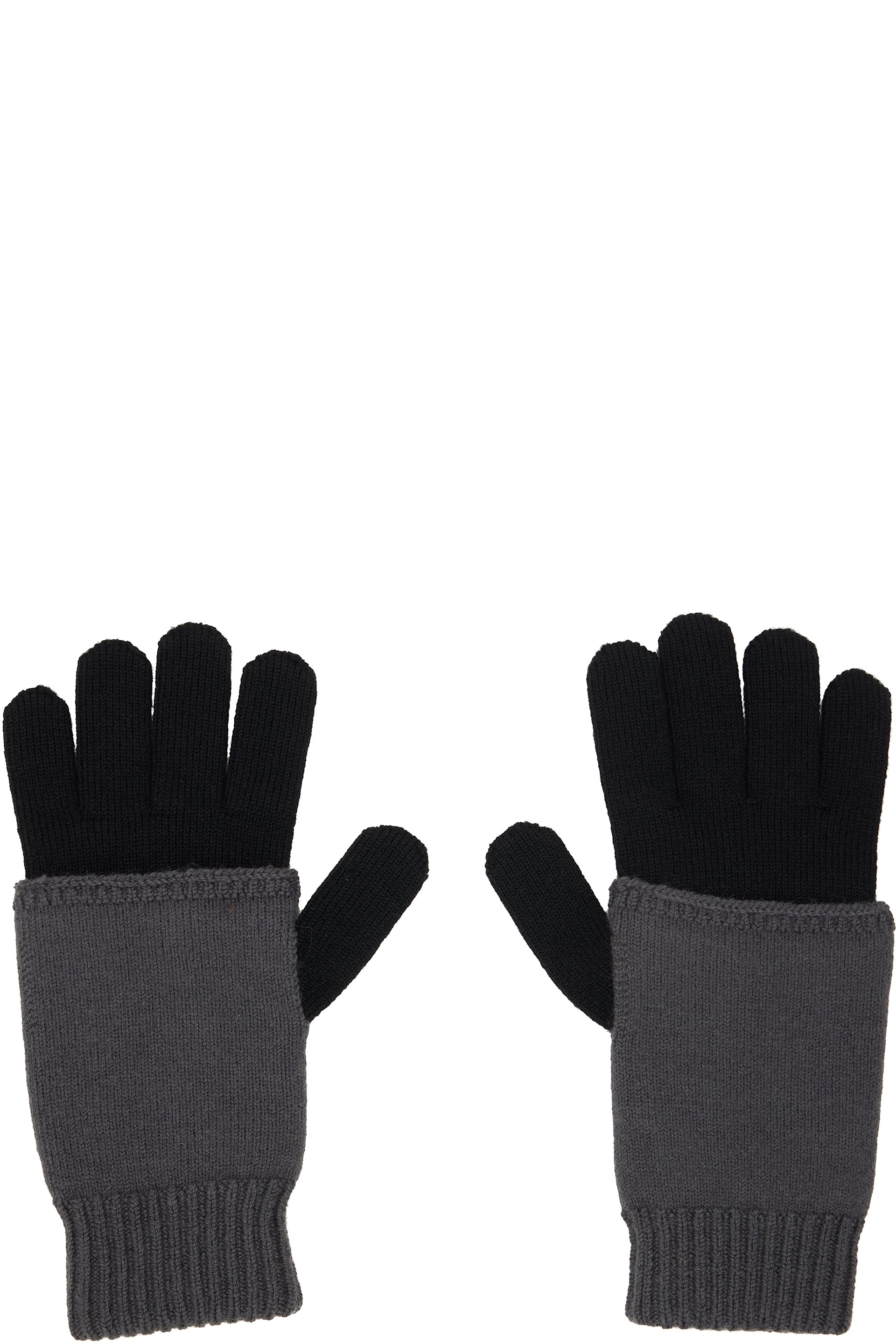 MM6 Maison Margiela - Gants noir et gris en tricot