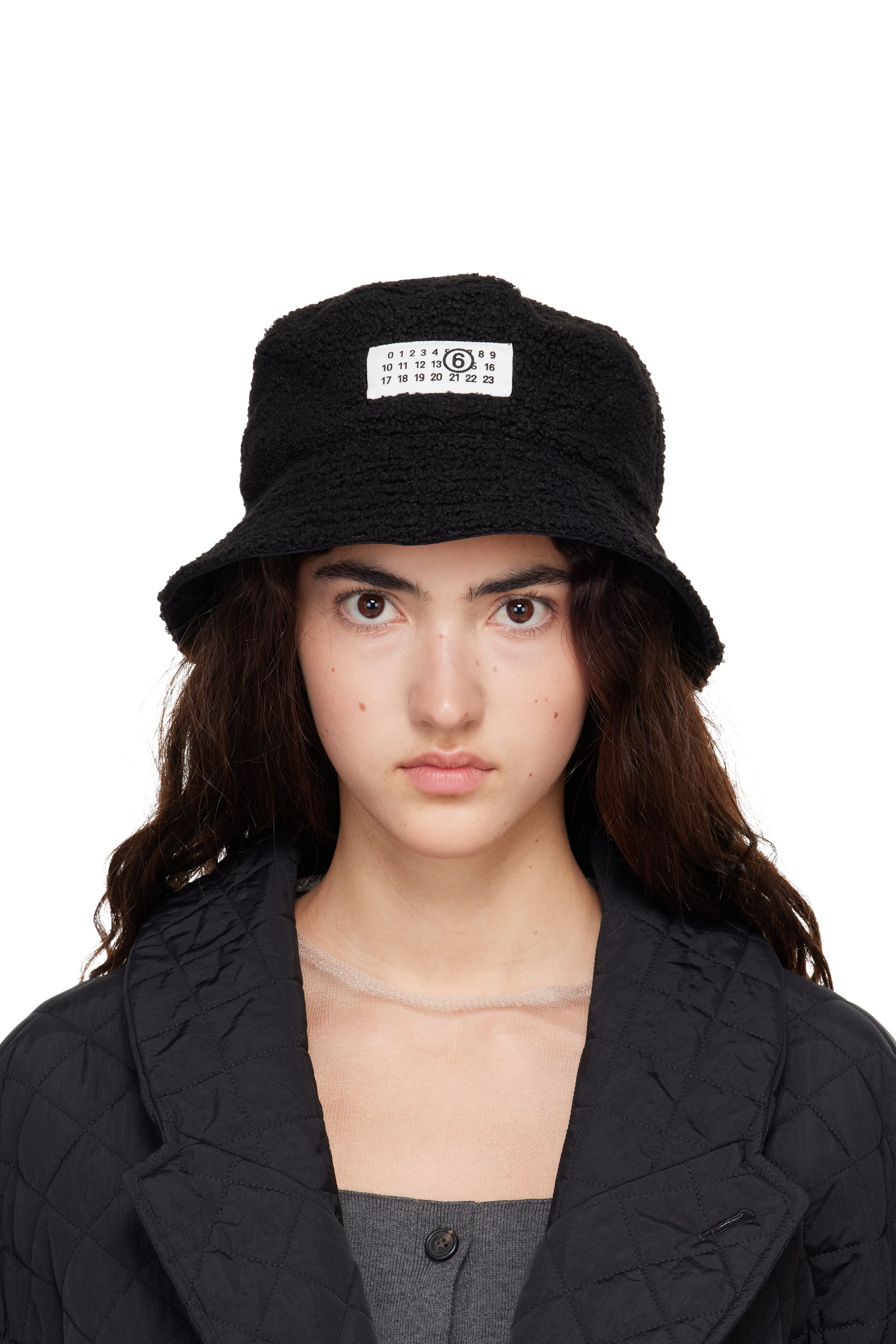 MM6 Maison Margiela - Black Teddy Nylon Reversible Bucket Hat
