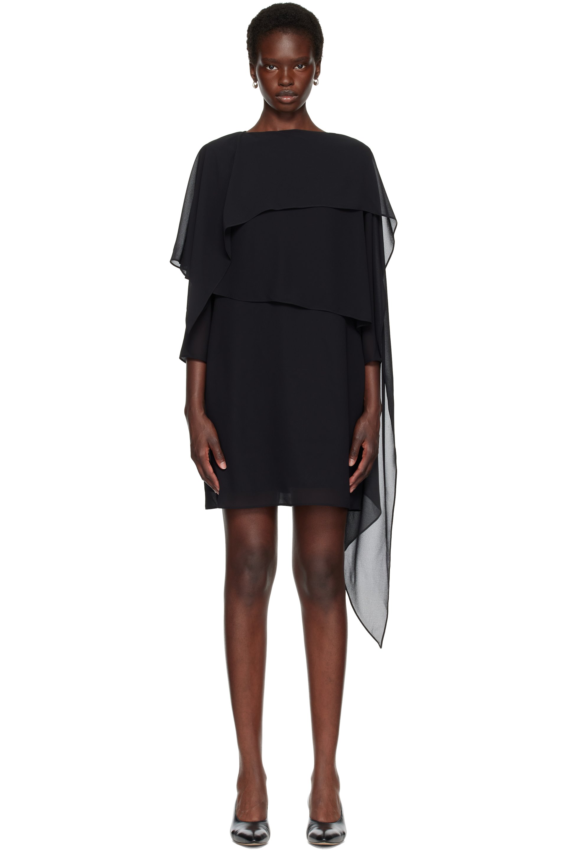 MM6 Maison Margiela - Black Chiffon Minidress