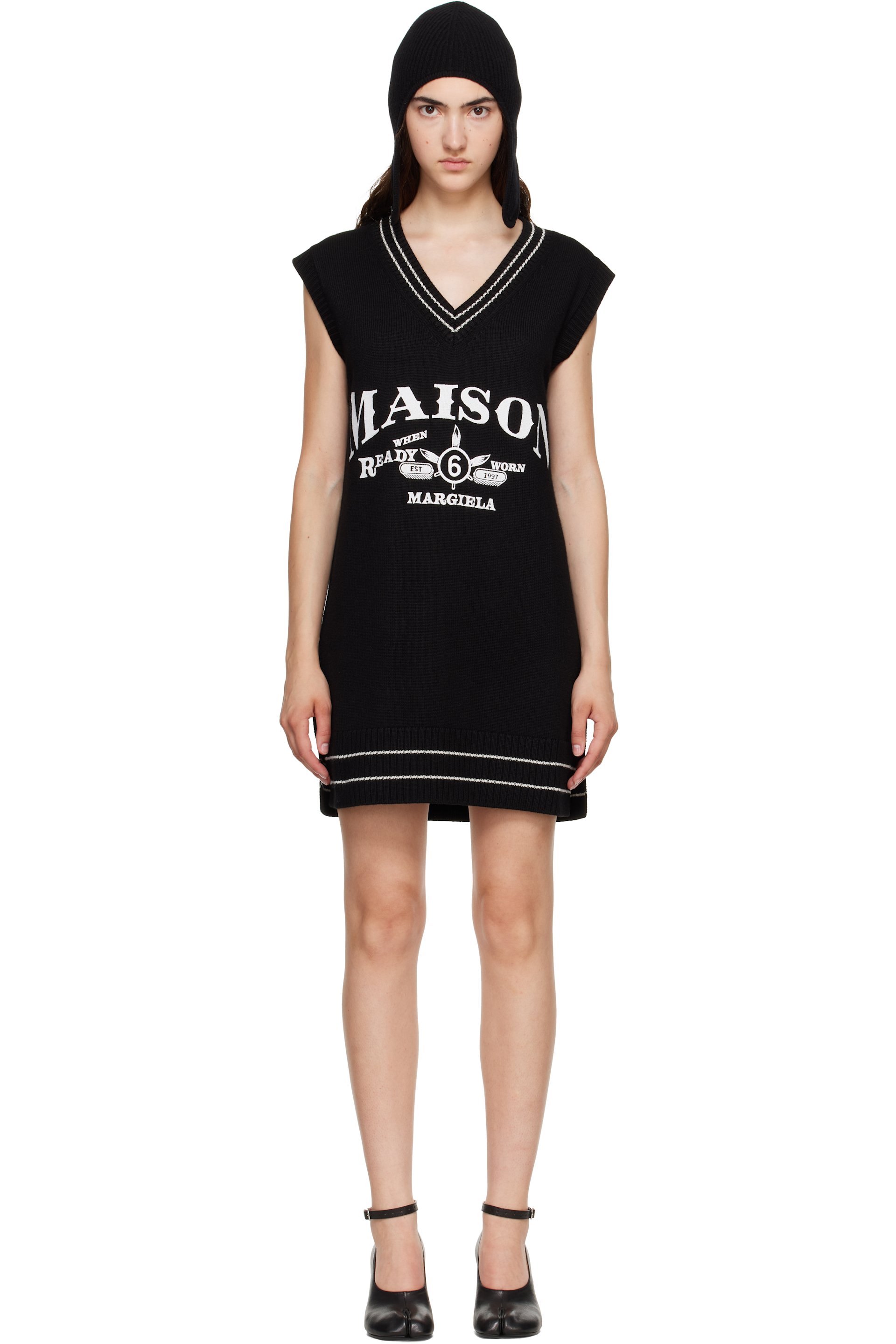 MM6 Maison Margiela - Black Knitted Minidress