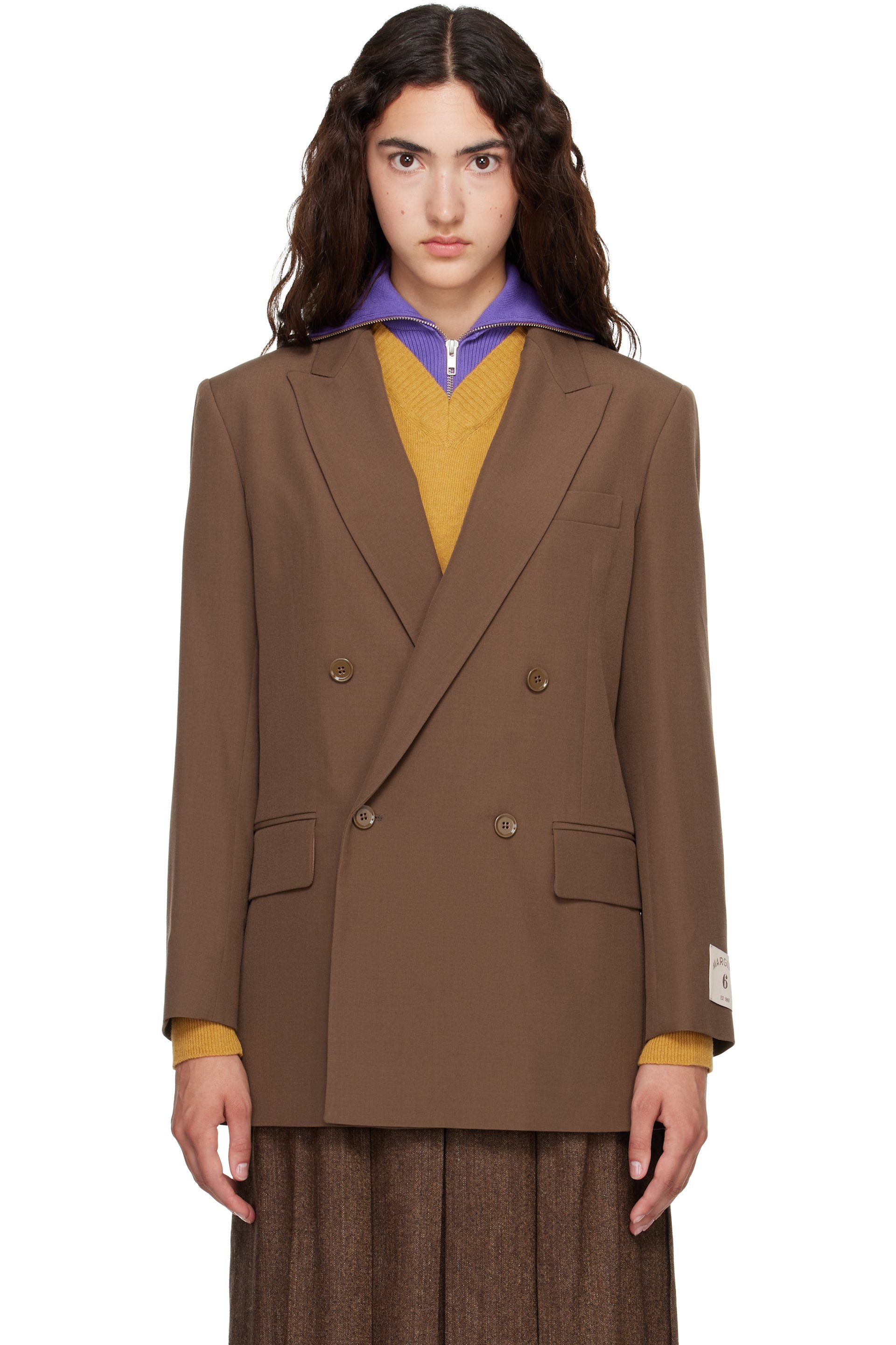 MM6 Maison Margiela - Taupe Wool Blend Suit Blazer