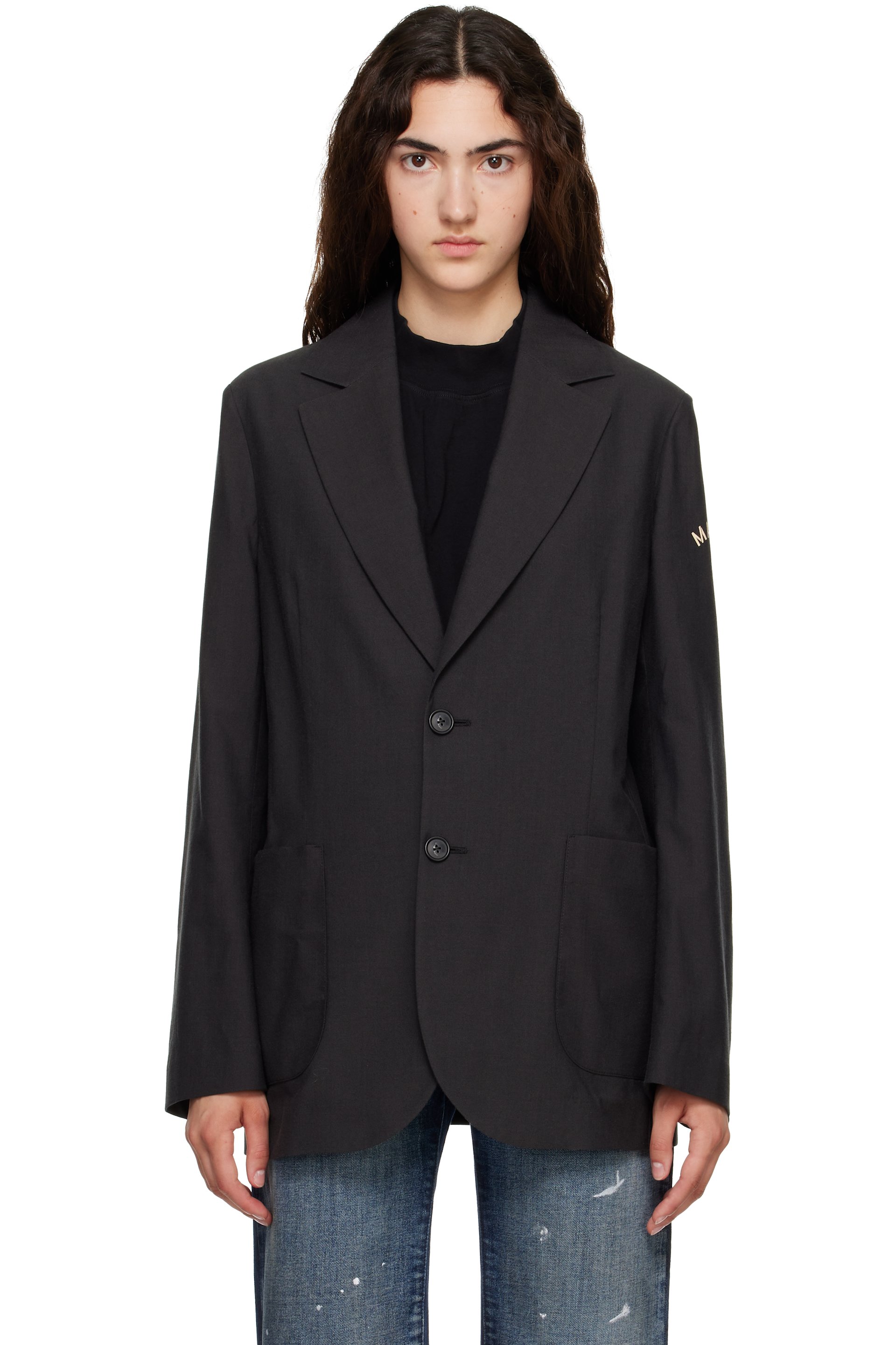 MM6 Maison Margiela - Black Wool-Blend Blazer