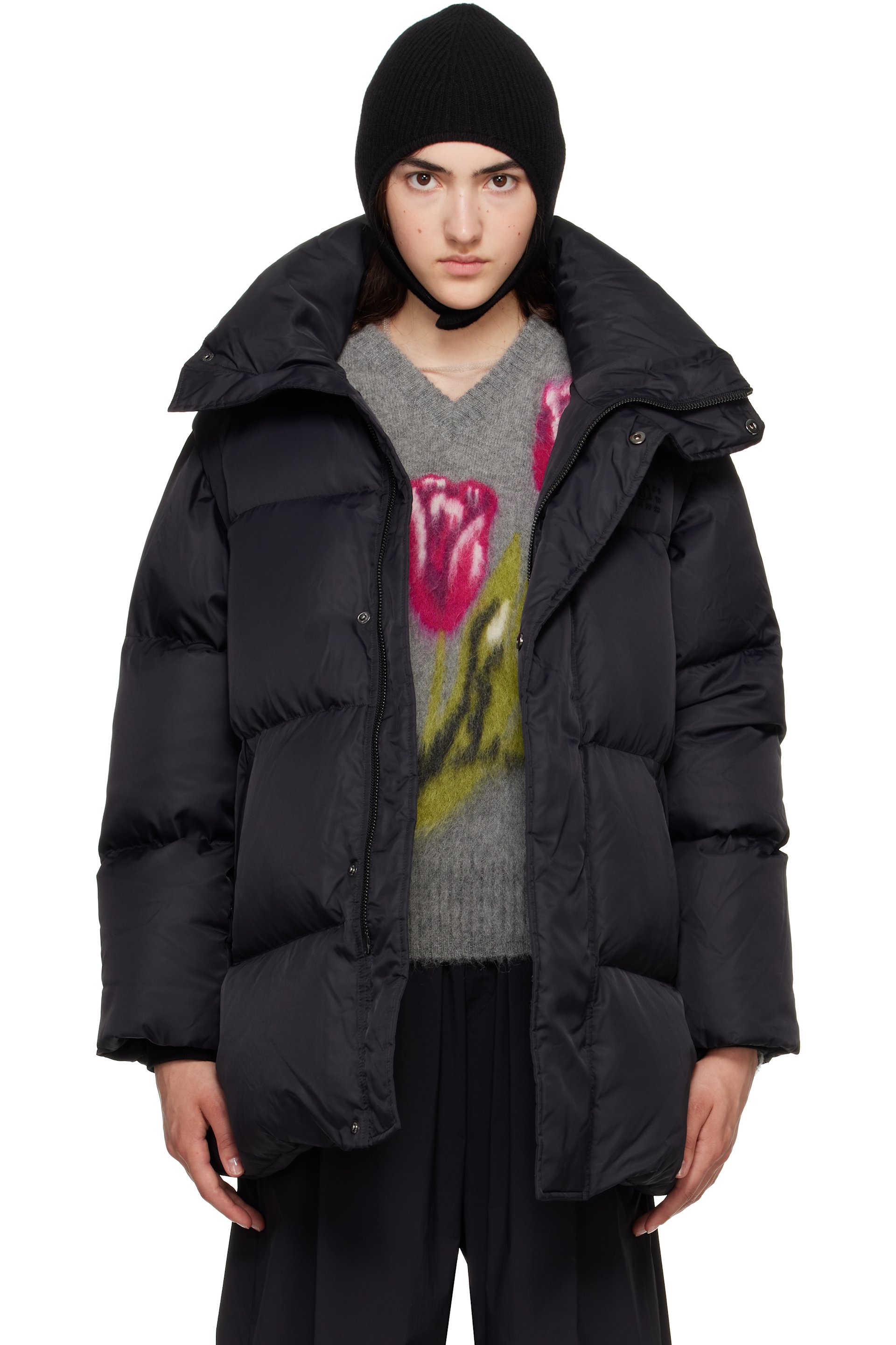 MM6 Maison Margiela - Black Nylon Down Puffer Jacket