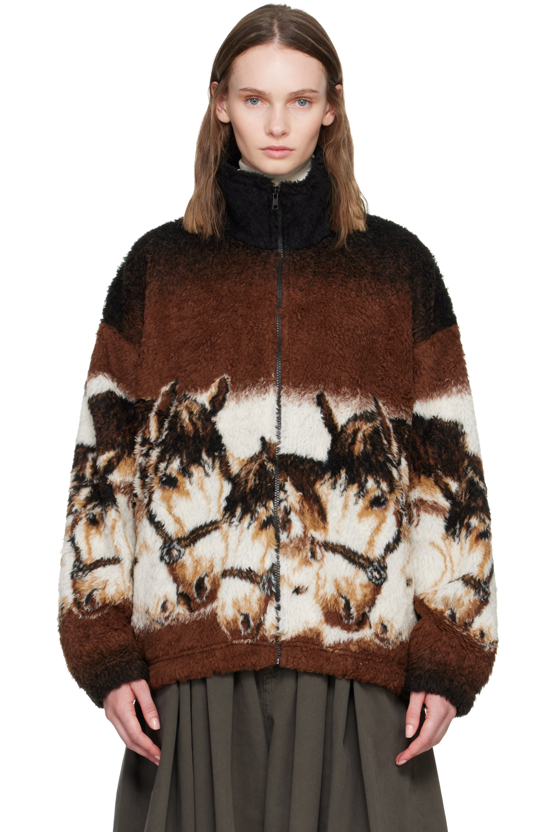 MM6 Maison Margiela - Brown Horse Fleece Jacket