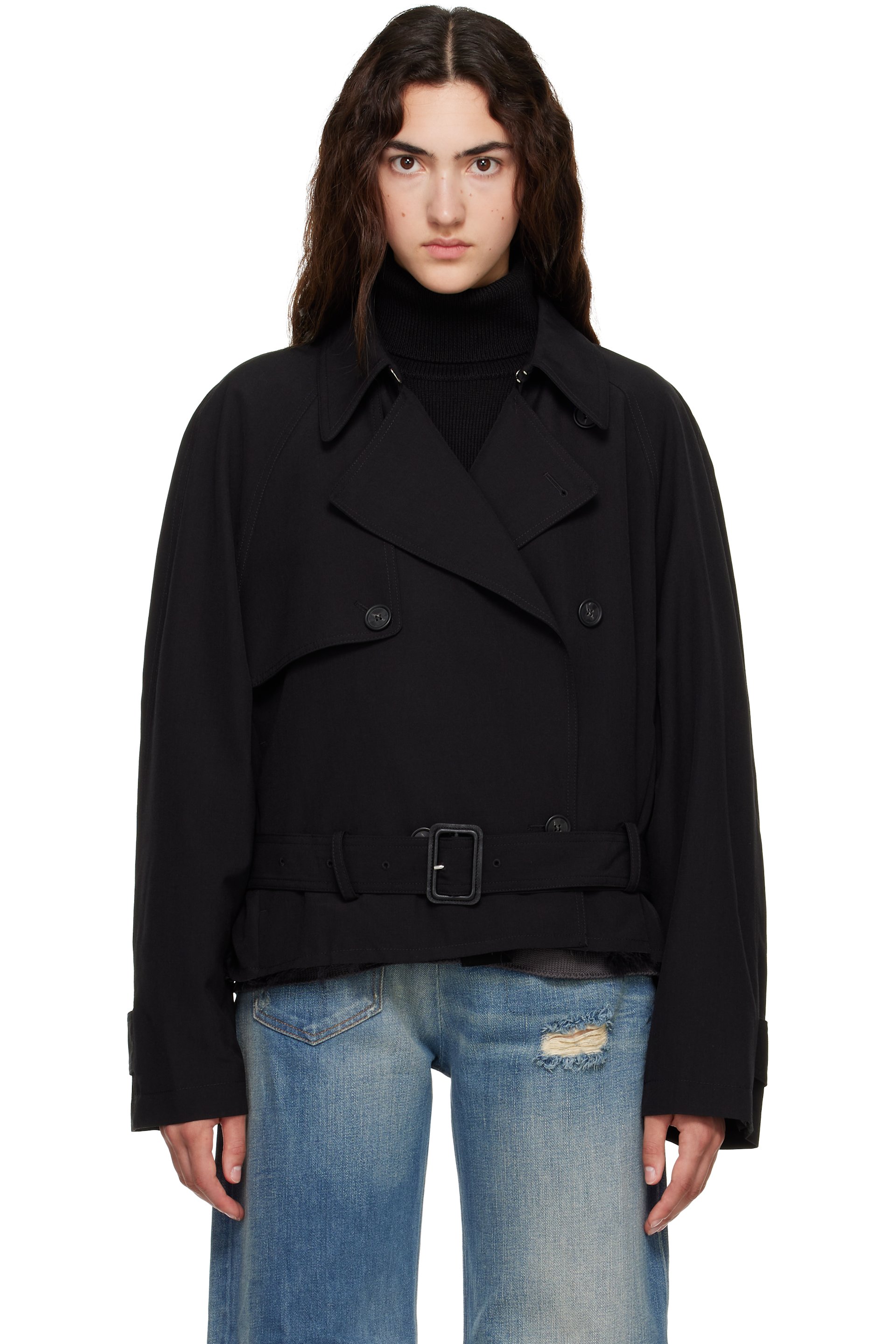 MM6 Maison Margiela - 黑色 Belted Wool Blend 夹克