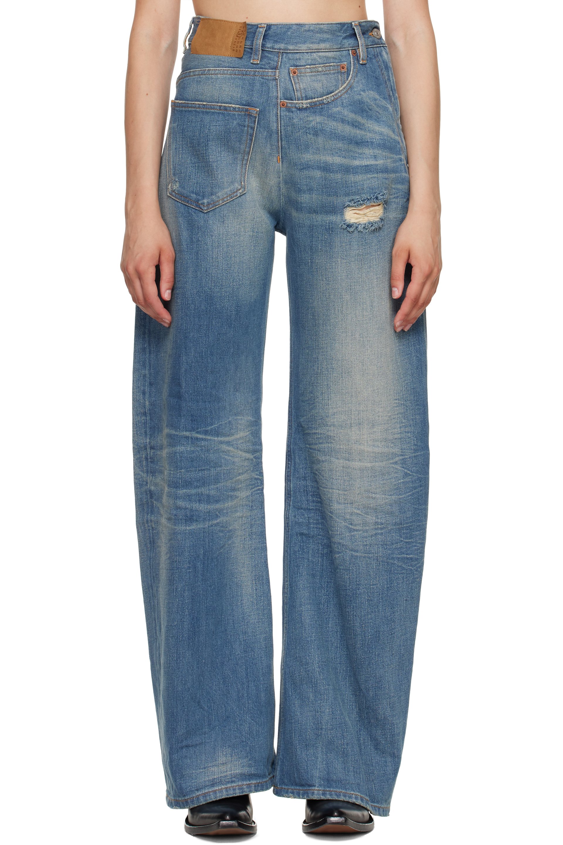 MM6 Maison Margiela - Blue Sideways Denim Jeans