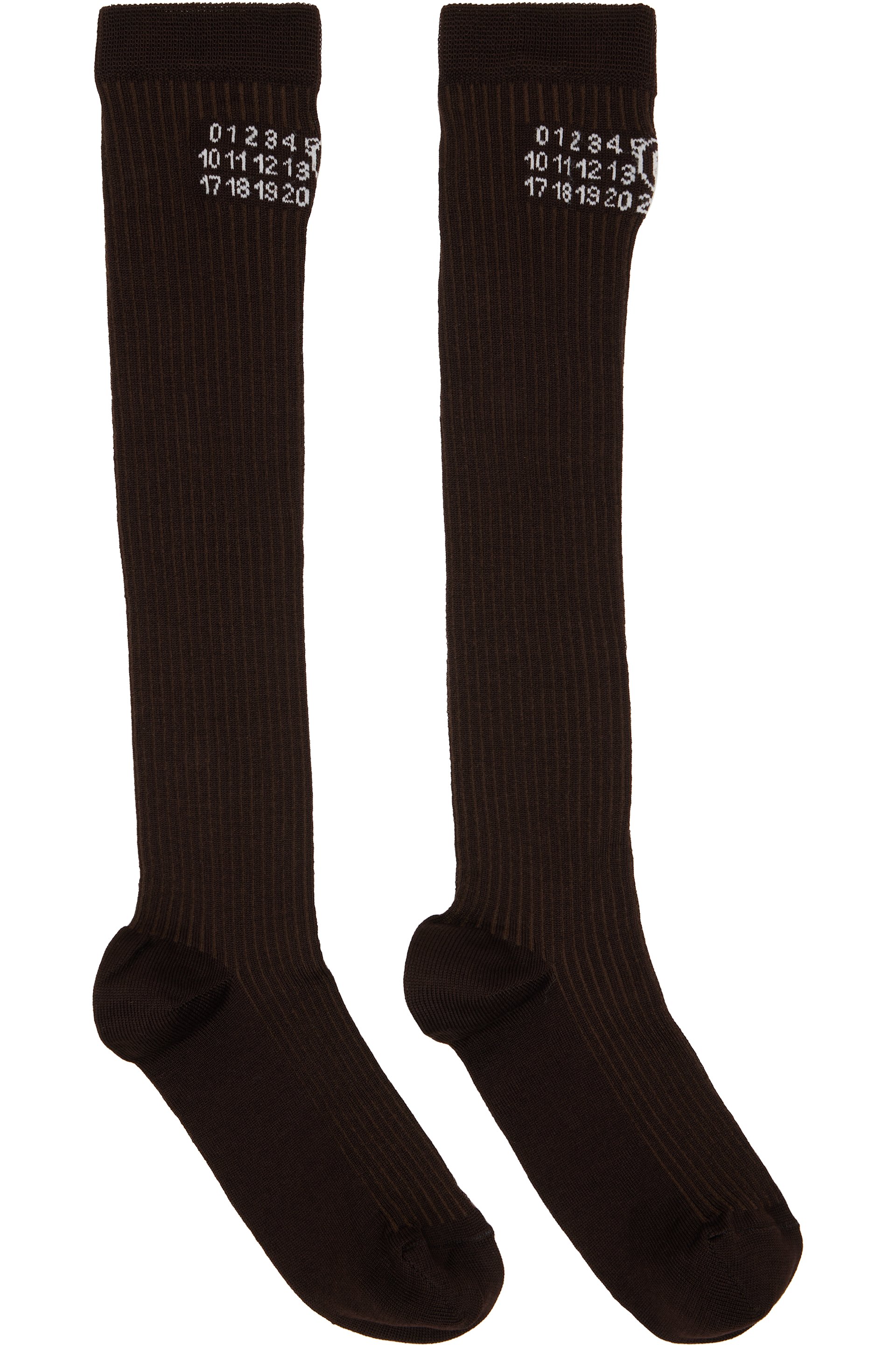 MM6 Maison Margiela - Brown Knee-High Socks