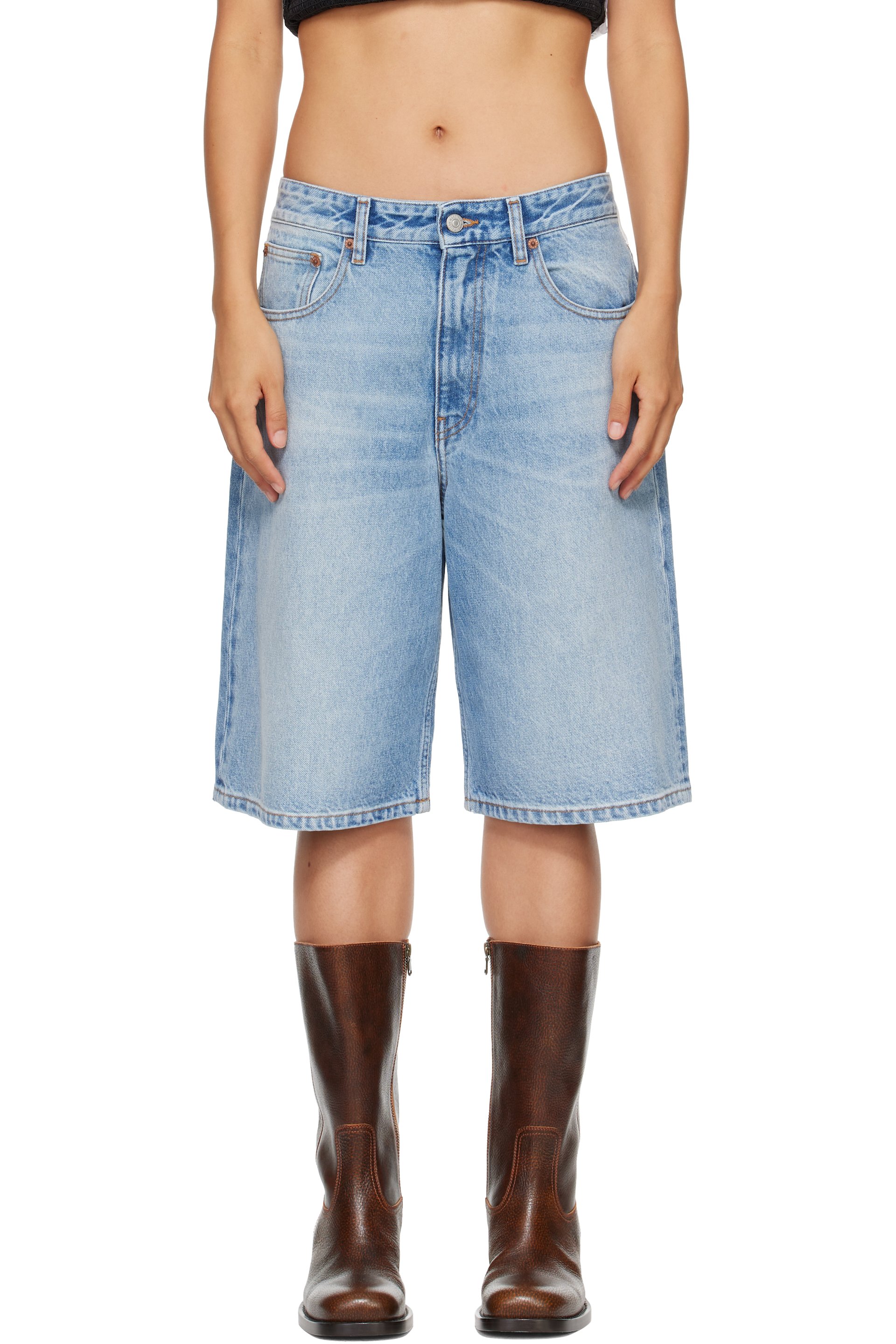 MM6 Maison Margiela - Blue Bermuda Denim Shorts