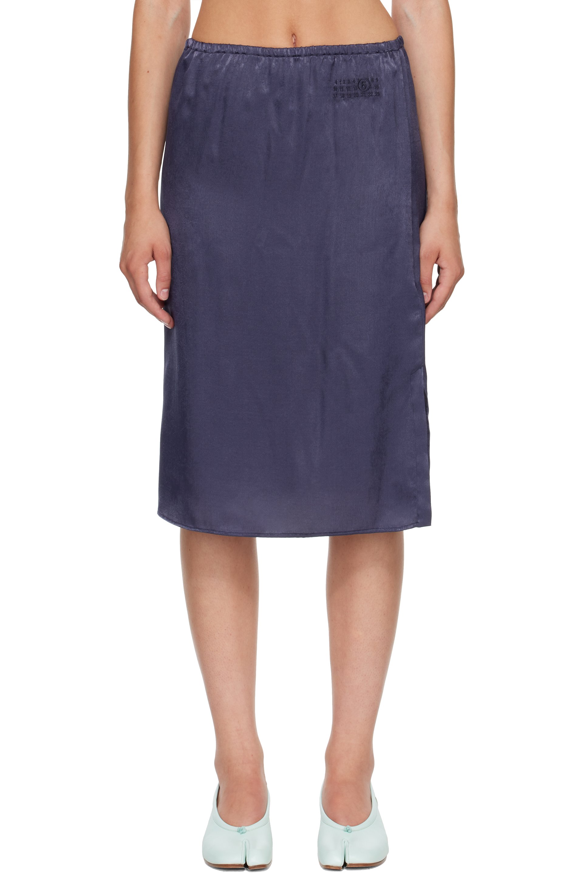 MM6 Maison Margiela - Navy Lining Look Midi Skirt