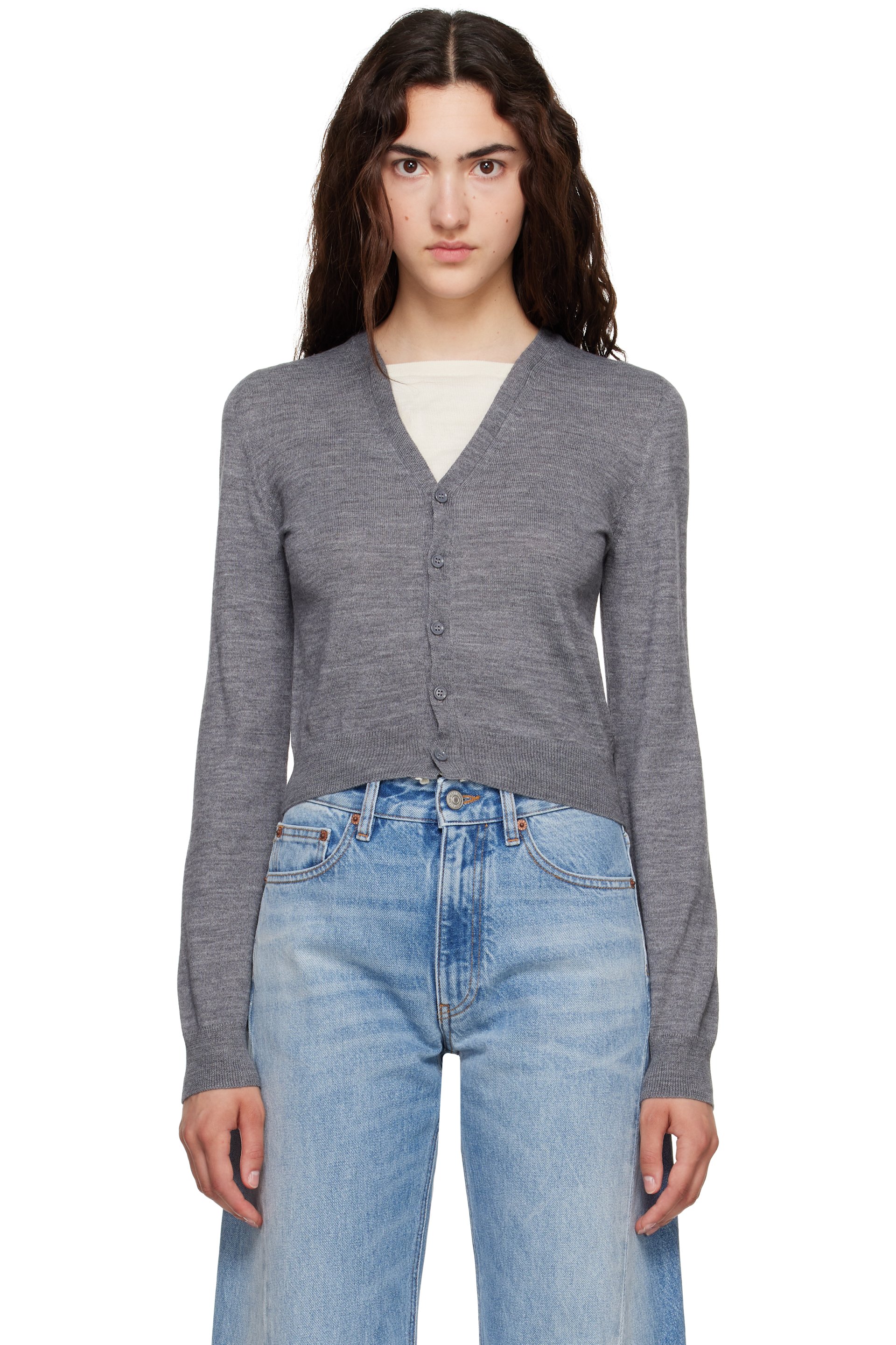 MM6 Maison Margiela - Gray Trompe L'Oeil Cardigan