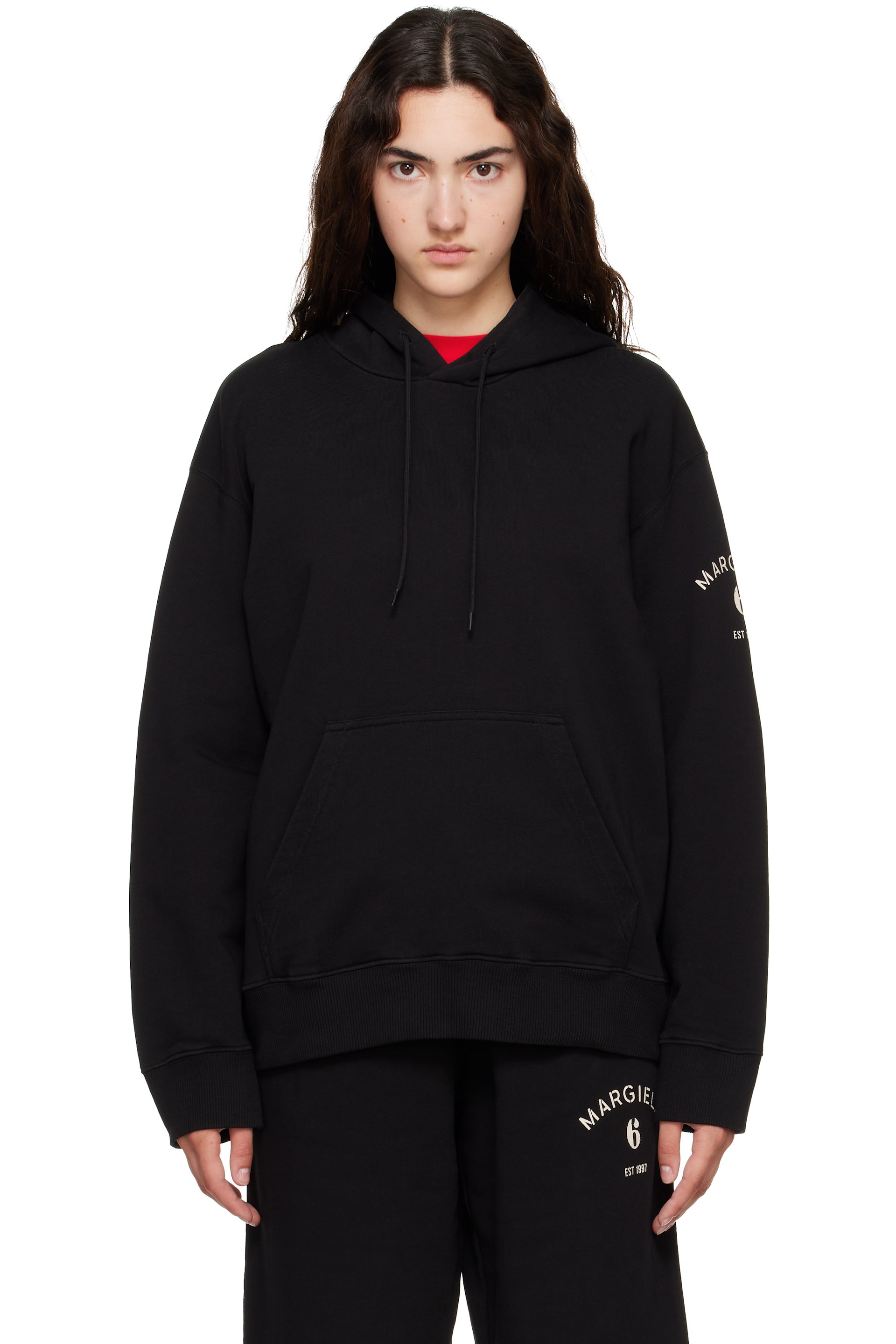 MM6 Maison Margiela - Black Mannequin-Print Hoodie