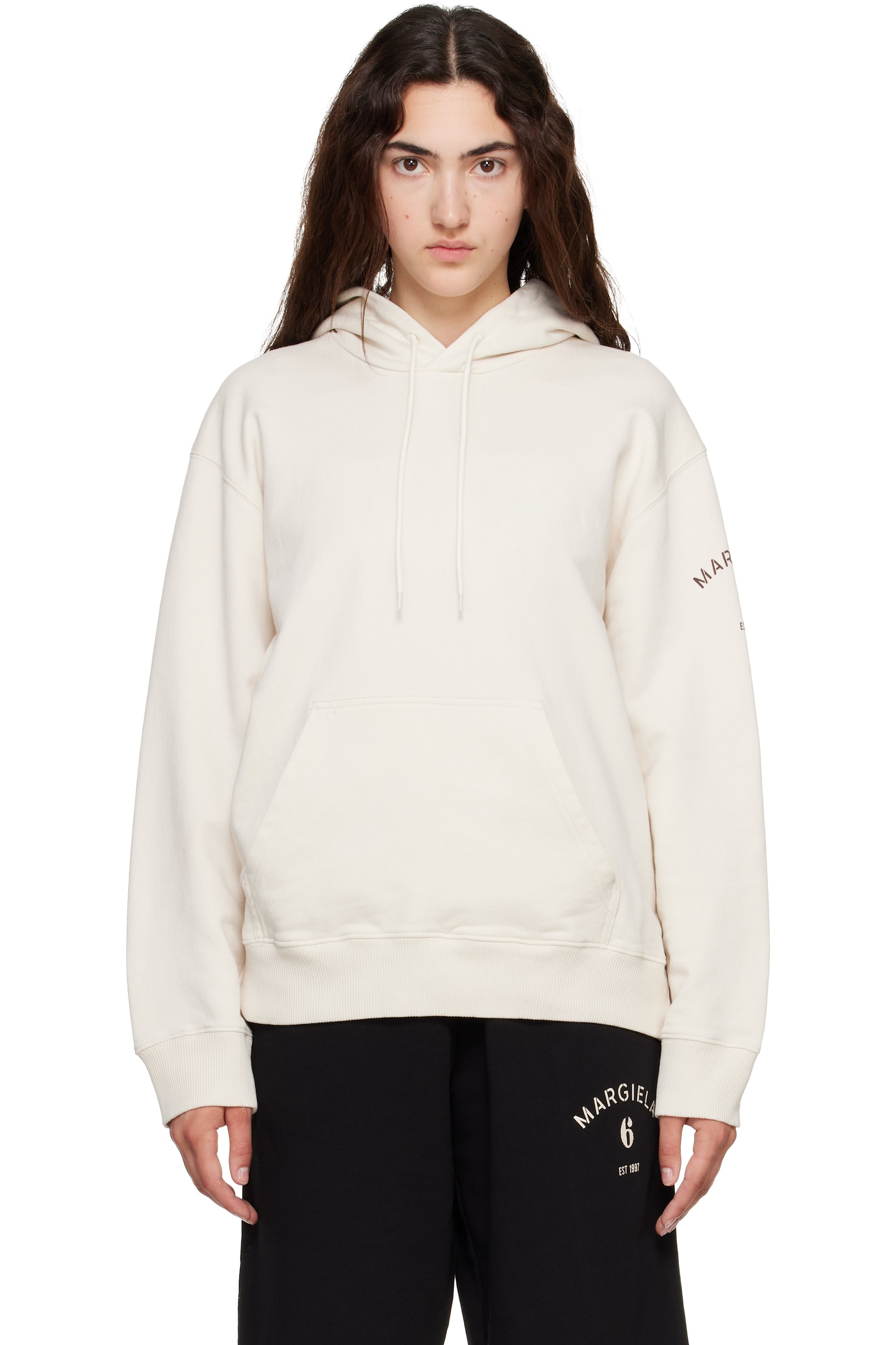 MM6 Maison Margiela - Off-White Mannequin-Print Hoodie