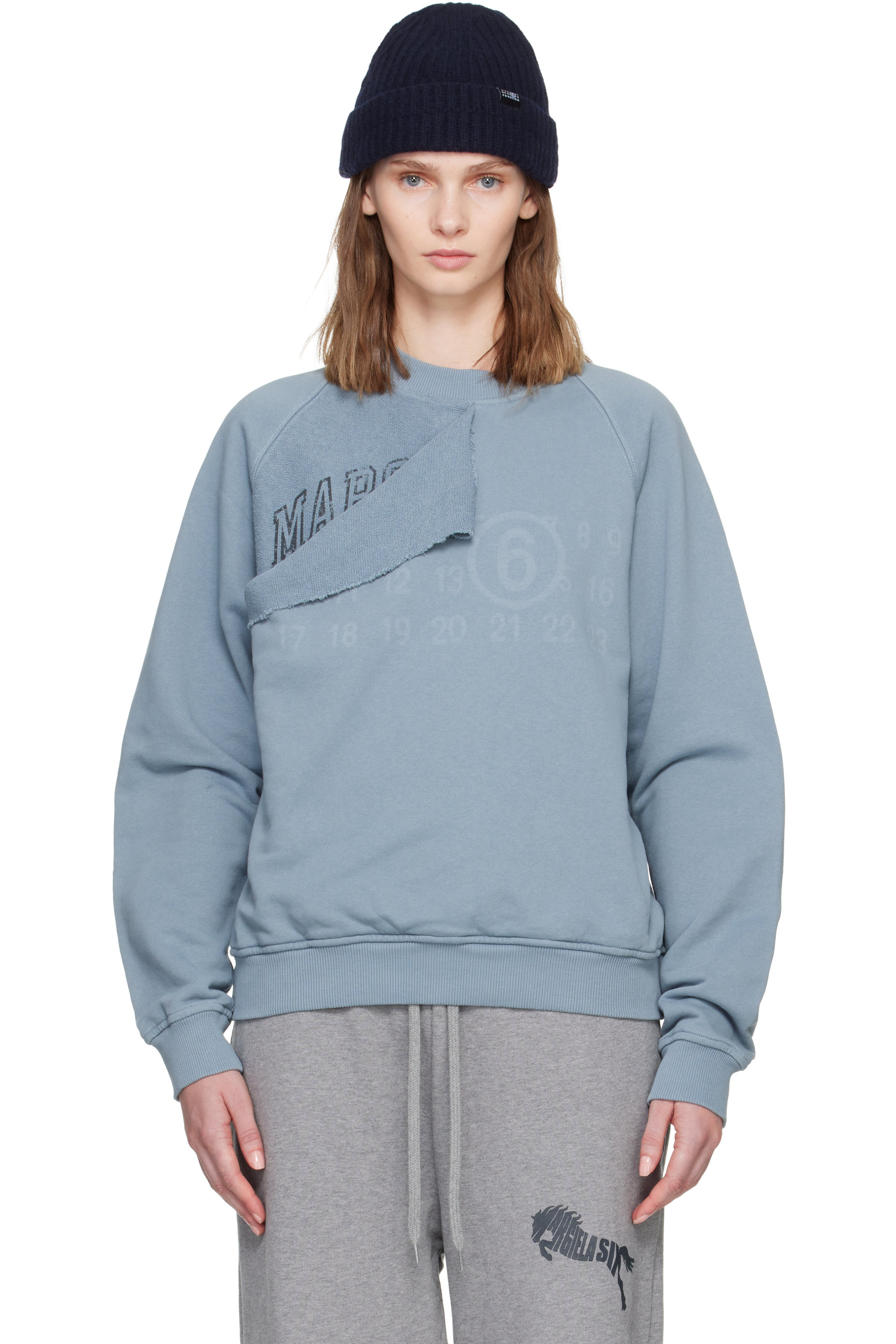MM6 Maison Margiela - Blue Double Layer Sweatshirt