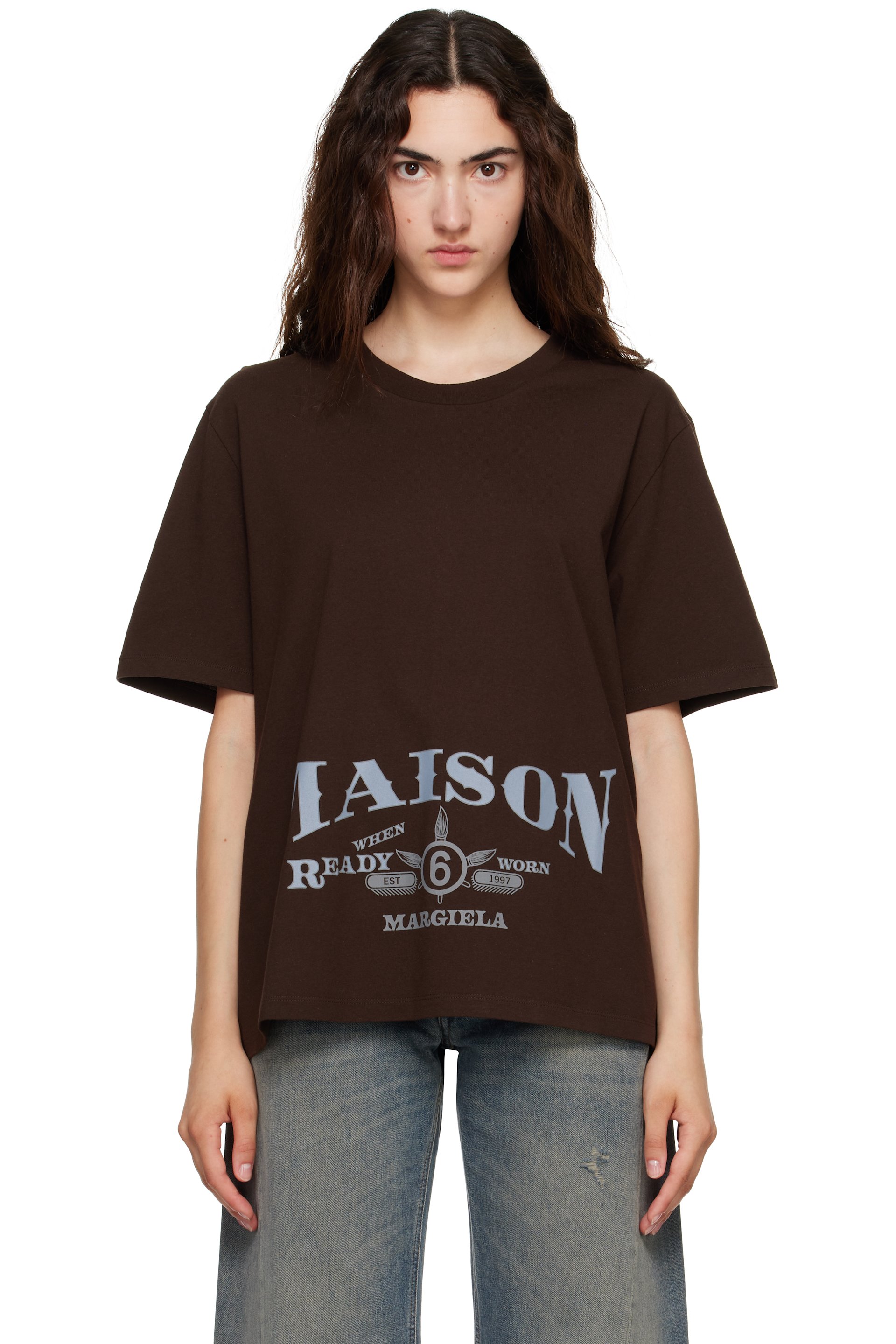 MM6 Maison Margiela - Brown Printed T-shirt