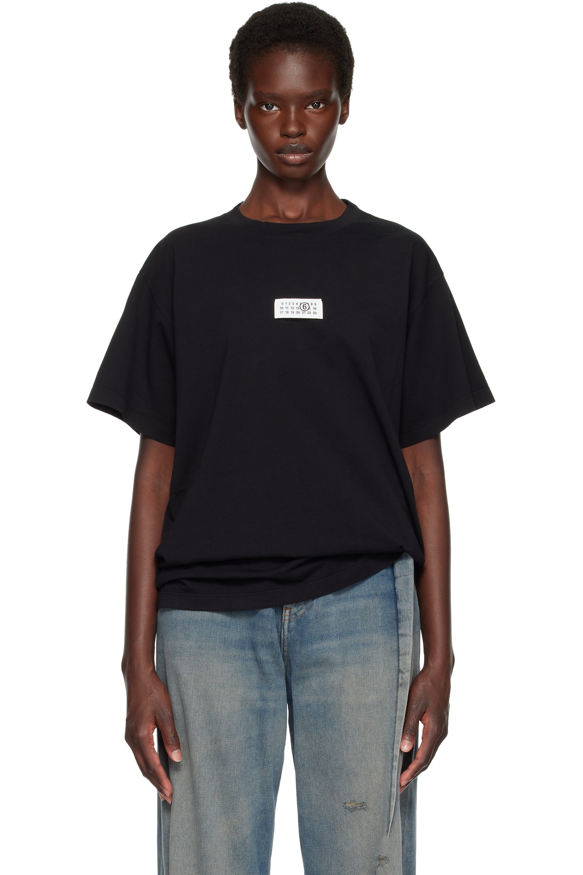 MM6 Maison Margiela - Black Logo Patch T-shirt