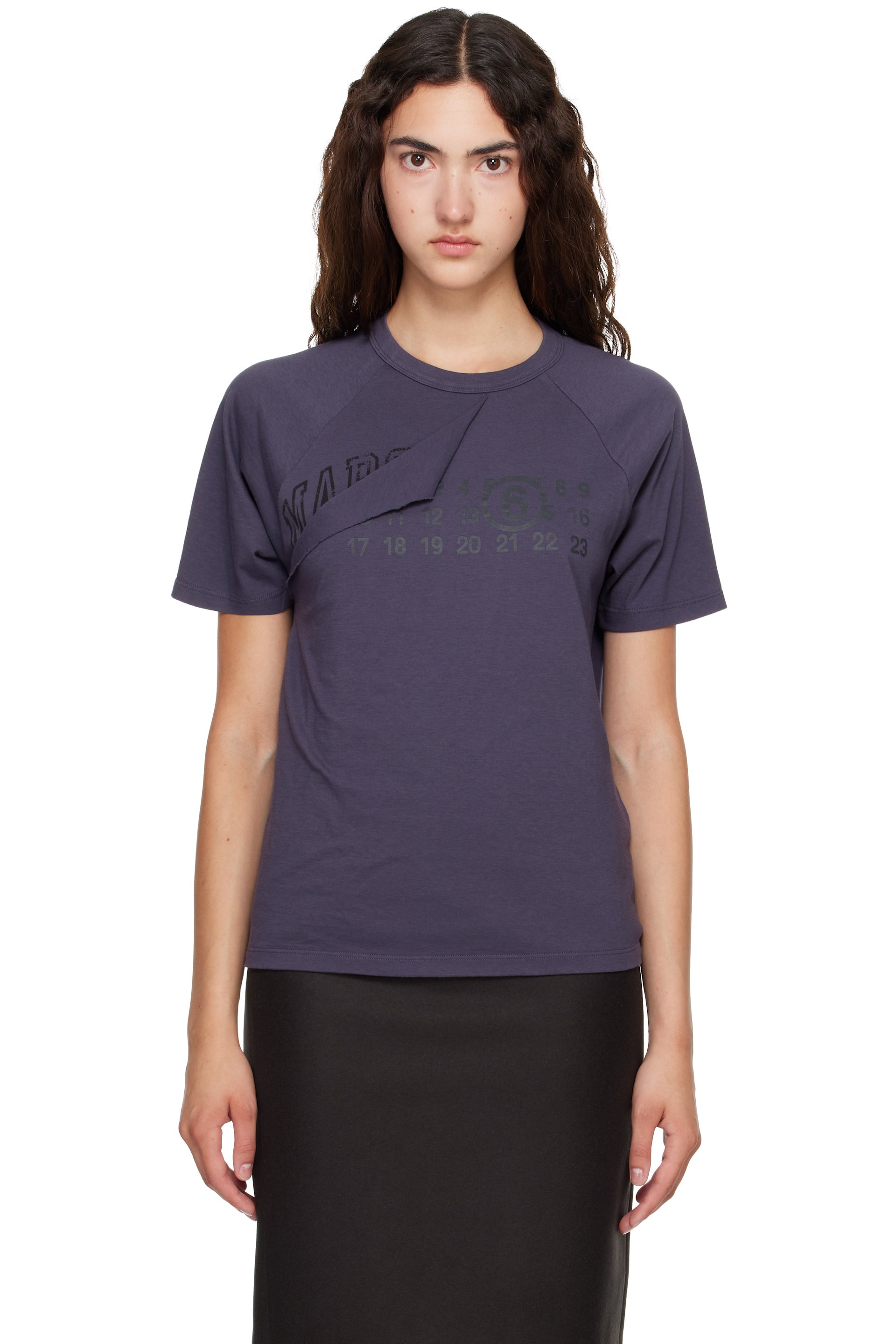 MM6 Maison Margiela - Navy Folded Logo T-shirt